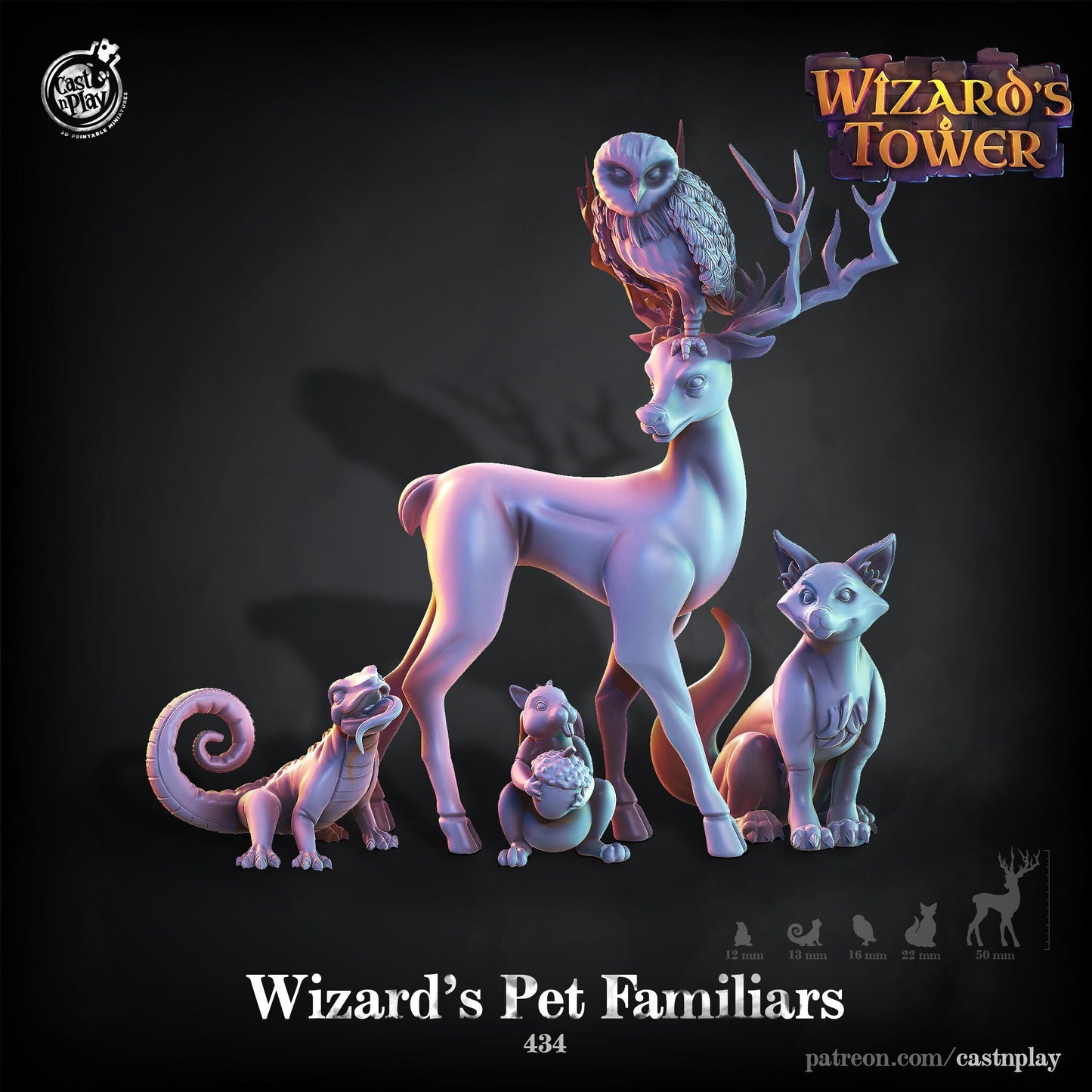 Wizard's Pet Familiar (Fox Only) - Cast n Play Printed Miniature | Dungeons & Dragons | Pathfinder | Tabletop