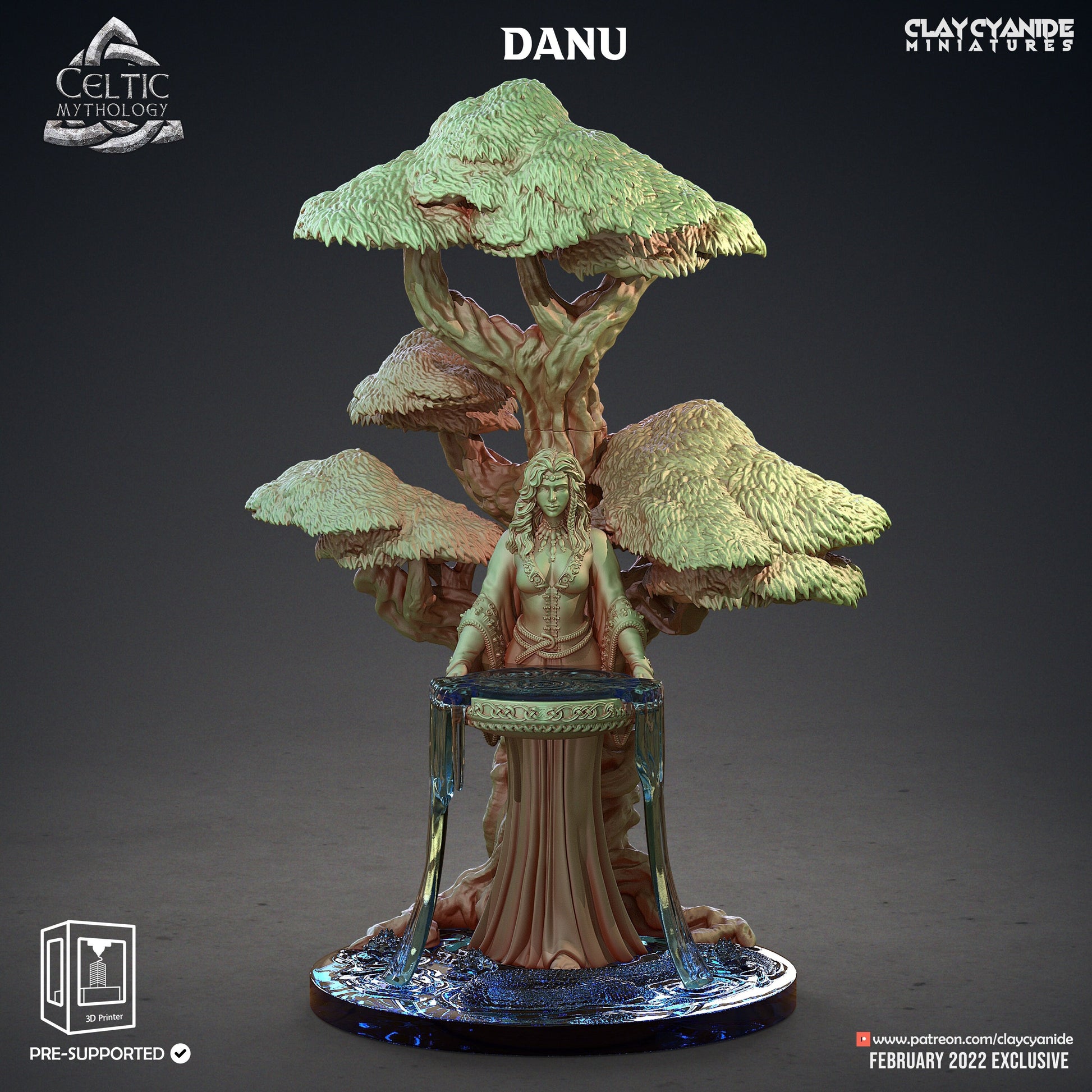 Danu - Clay Cyanide Printed Miniature | Dungeons & Dragons | Pathfinder | Tabletop