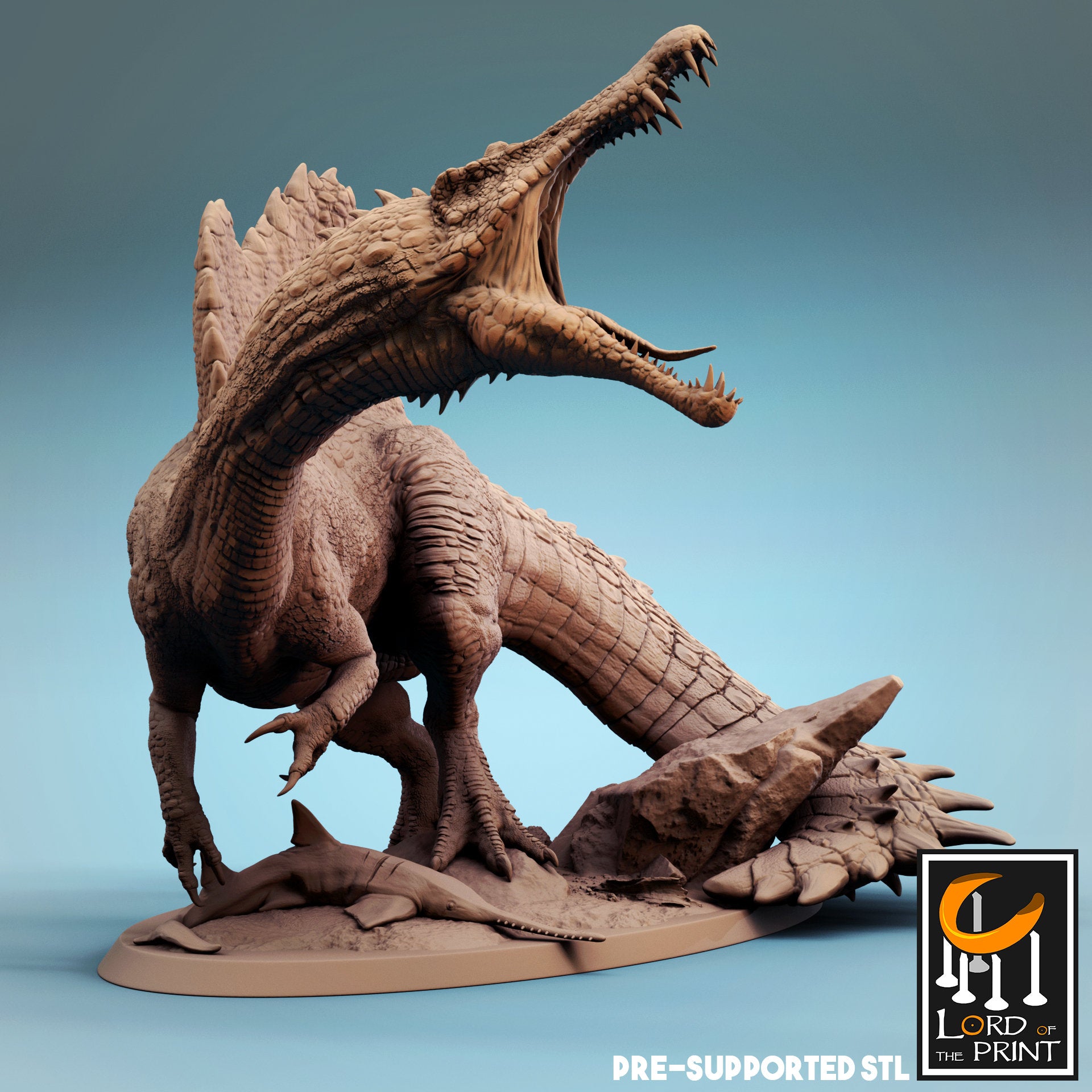 Spinosaurus Painted Model - Lord of the Print Miniature | Dungeons & Dragons | Pathfinder | Tabletop