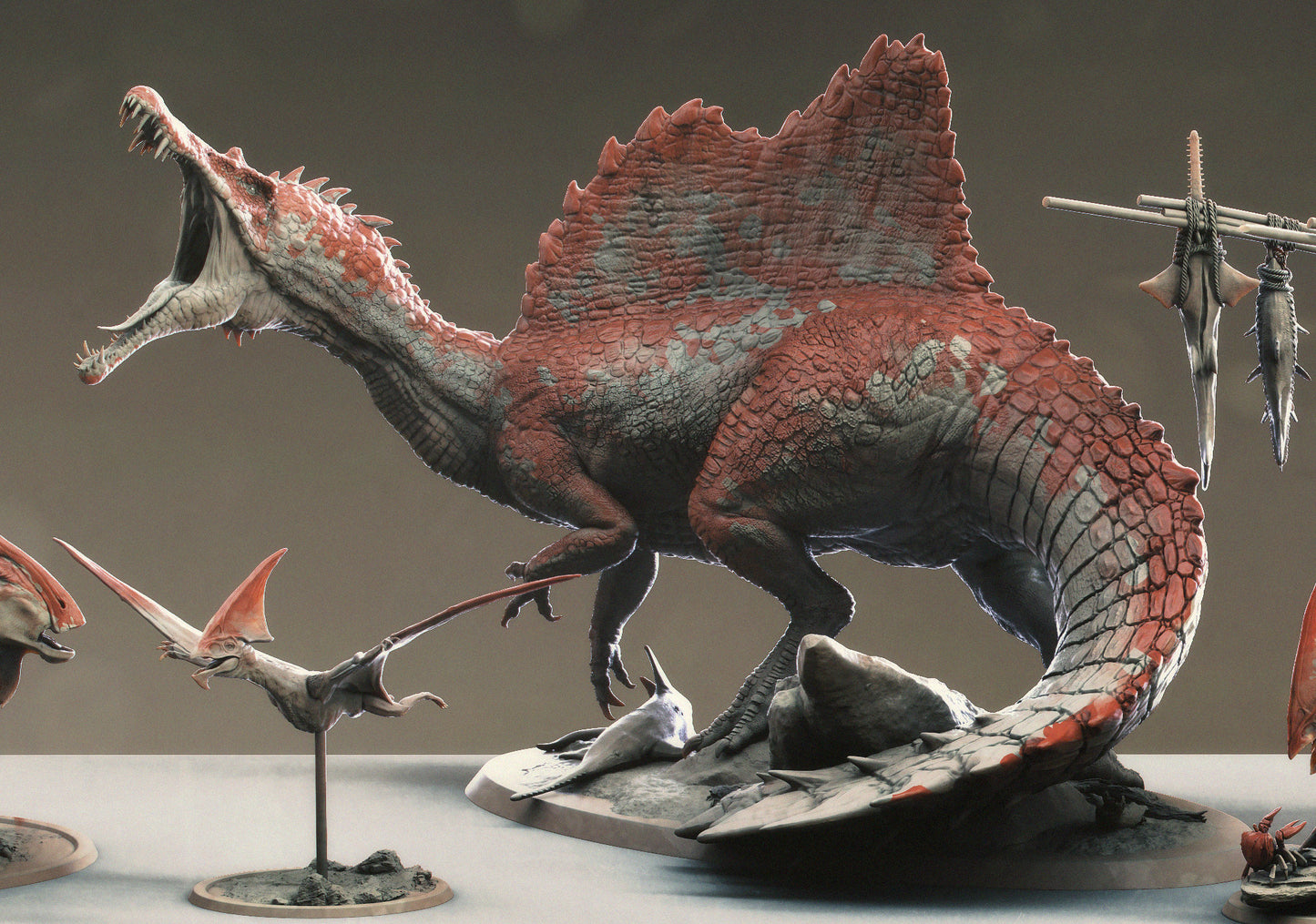 Spinosaurus Painted Model - Lord of the Print Miniature | Dungeons & Dragons | Pathfinder | Tabletop