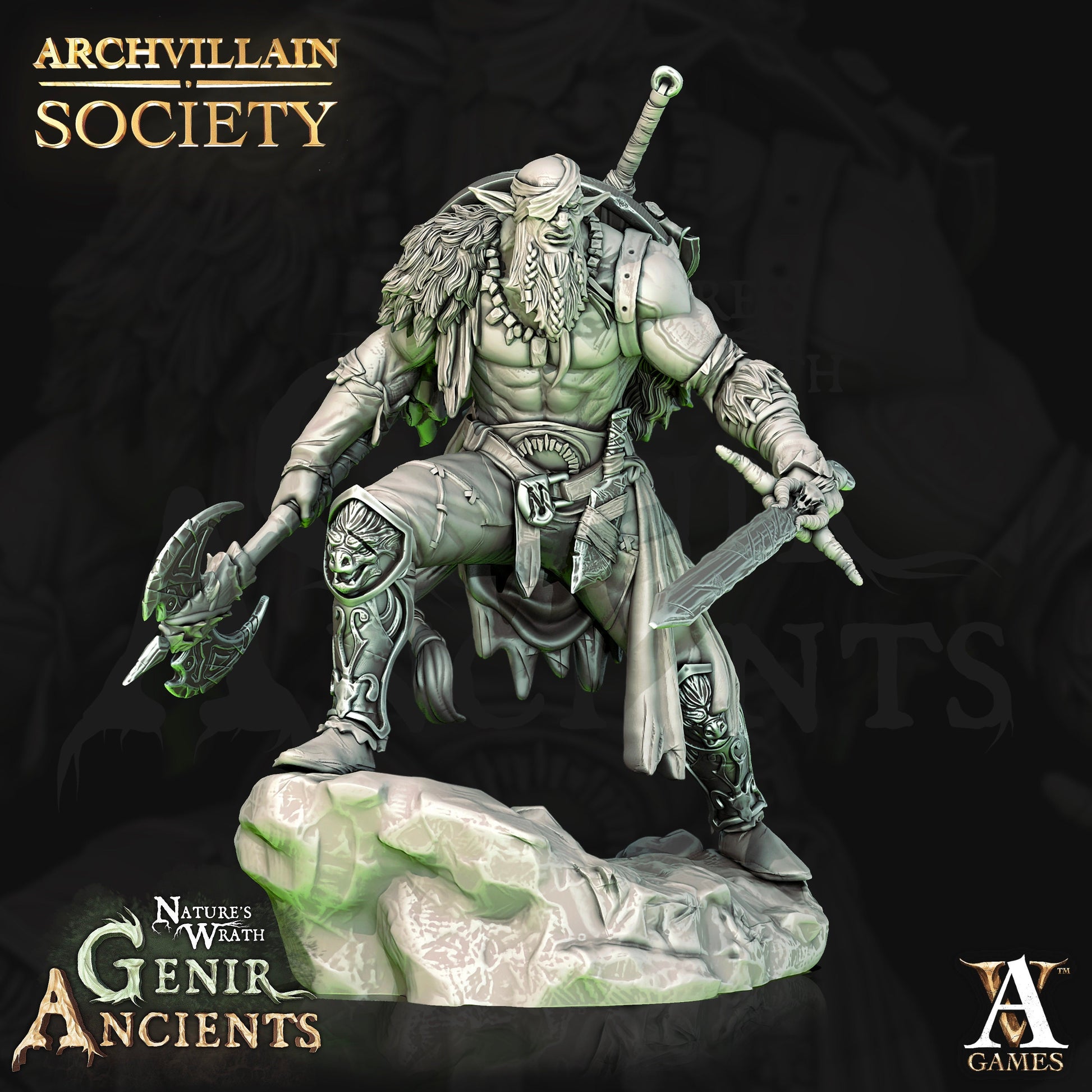 Gaelan the Valiant - Archvillain Games Printed Miniature | Dungeons & Dragons | Pathfinder | Tabletop