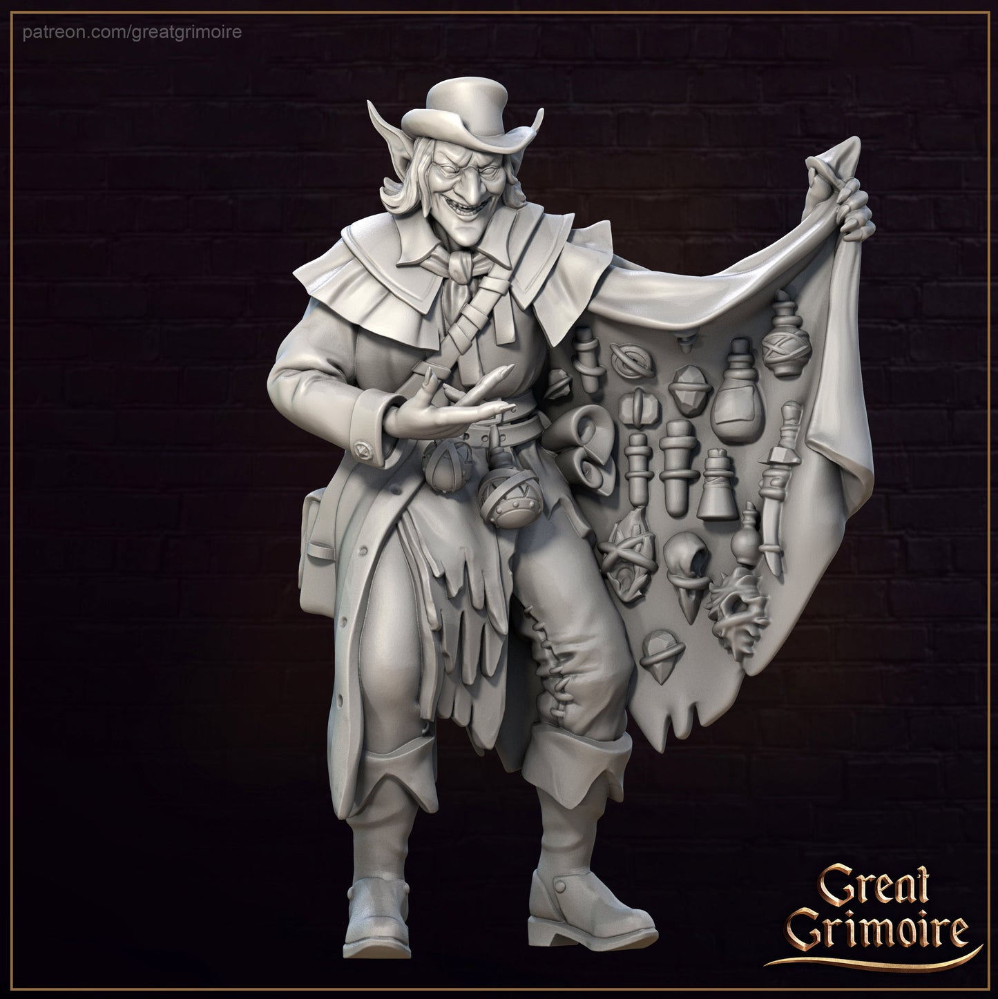 Trafficker of Stolen Goods Painted Model - Great Grimoire Printed Miniature | Dungeons & Dragons | Pathfinder | Tabletop
