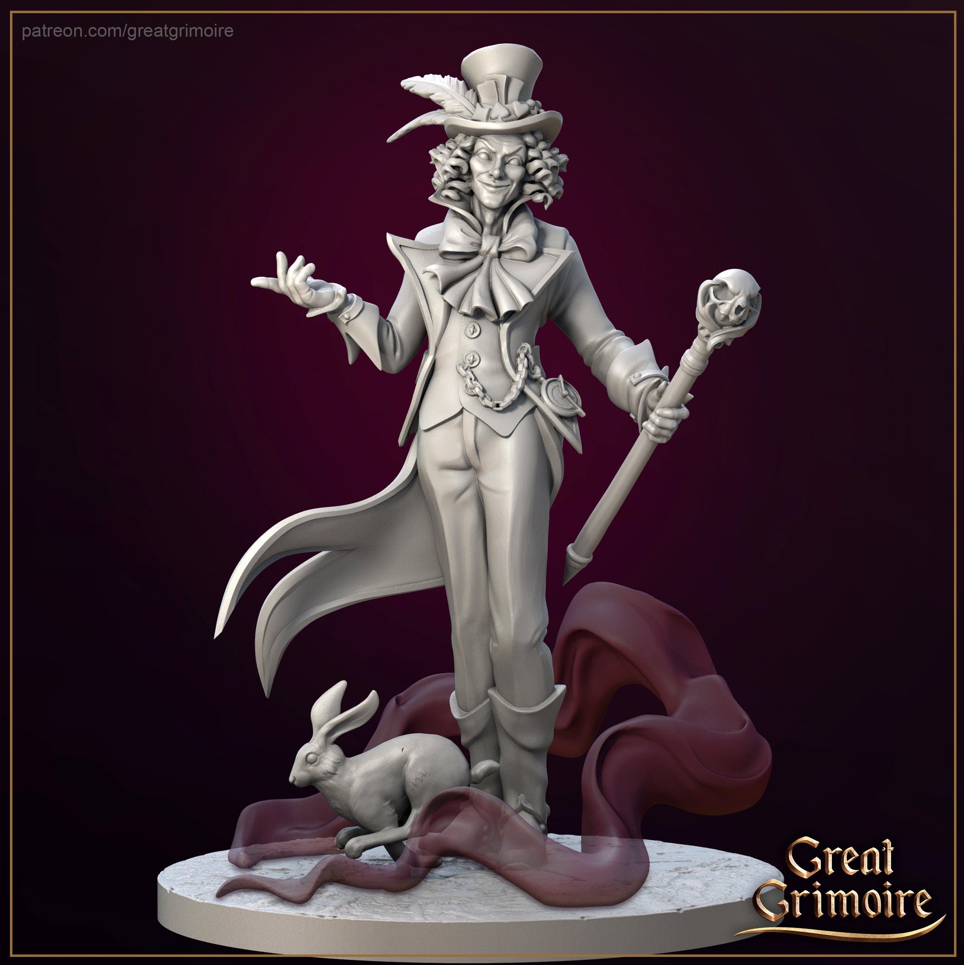Mad Hatter Painted Model - Great Grimoire Printed Miniature | Dungeons & Dragons | Pathfinder | Tabletop