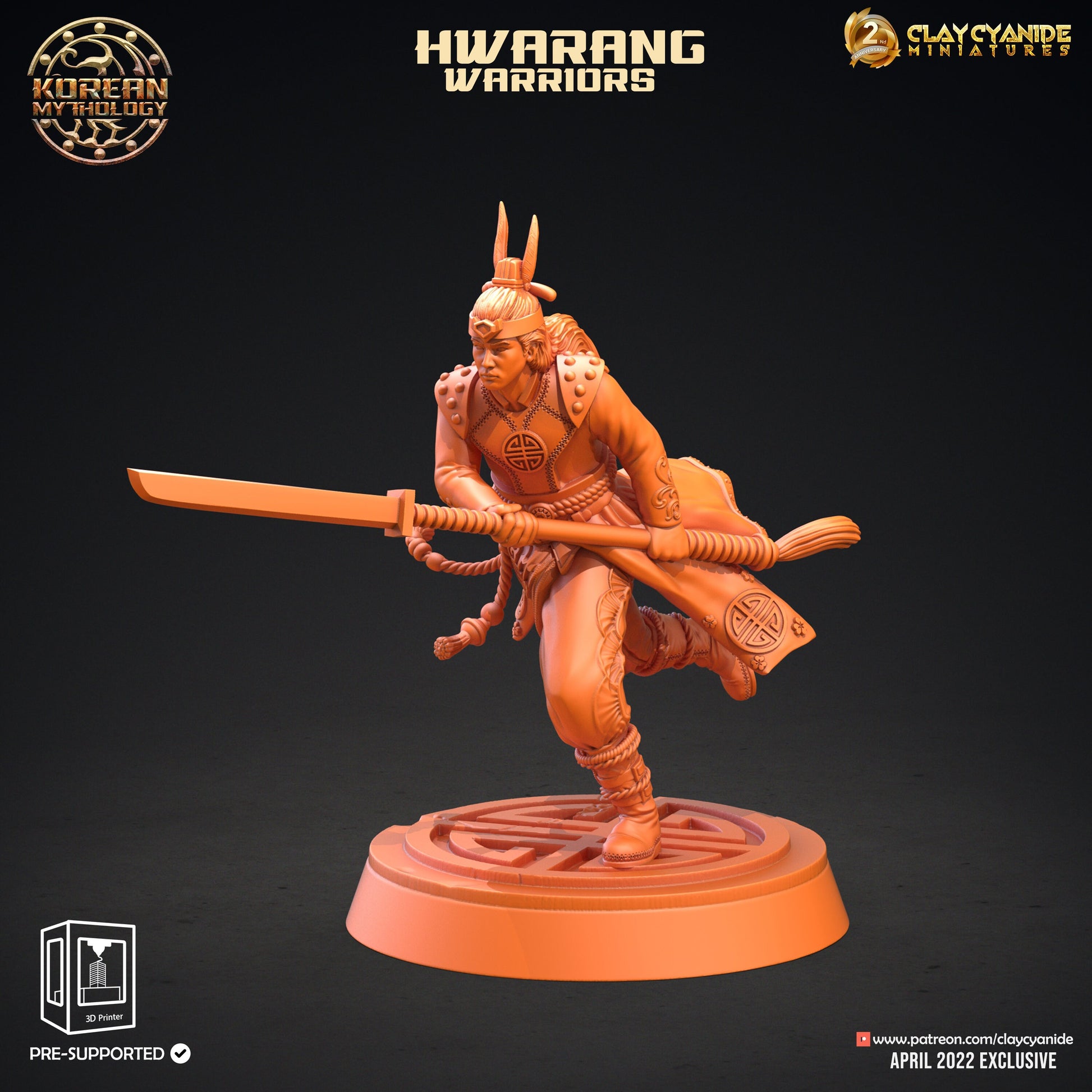 Hwarang Warriors - Clay Cyanide Printed Miniature | Dungeons & Dragons | Pathfinder | Tabletop