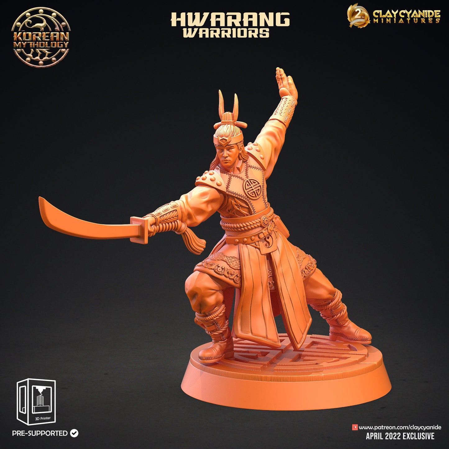 Hwarang Warriors - Clay Cyanide Printed Miniature | Dungeons & Dragons | Pathfinder | Tabletop