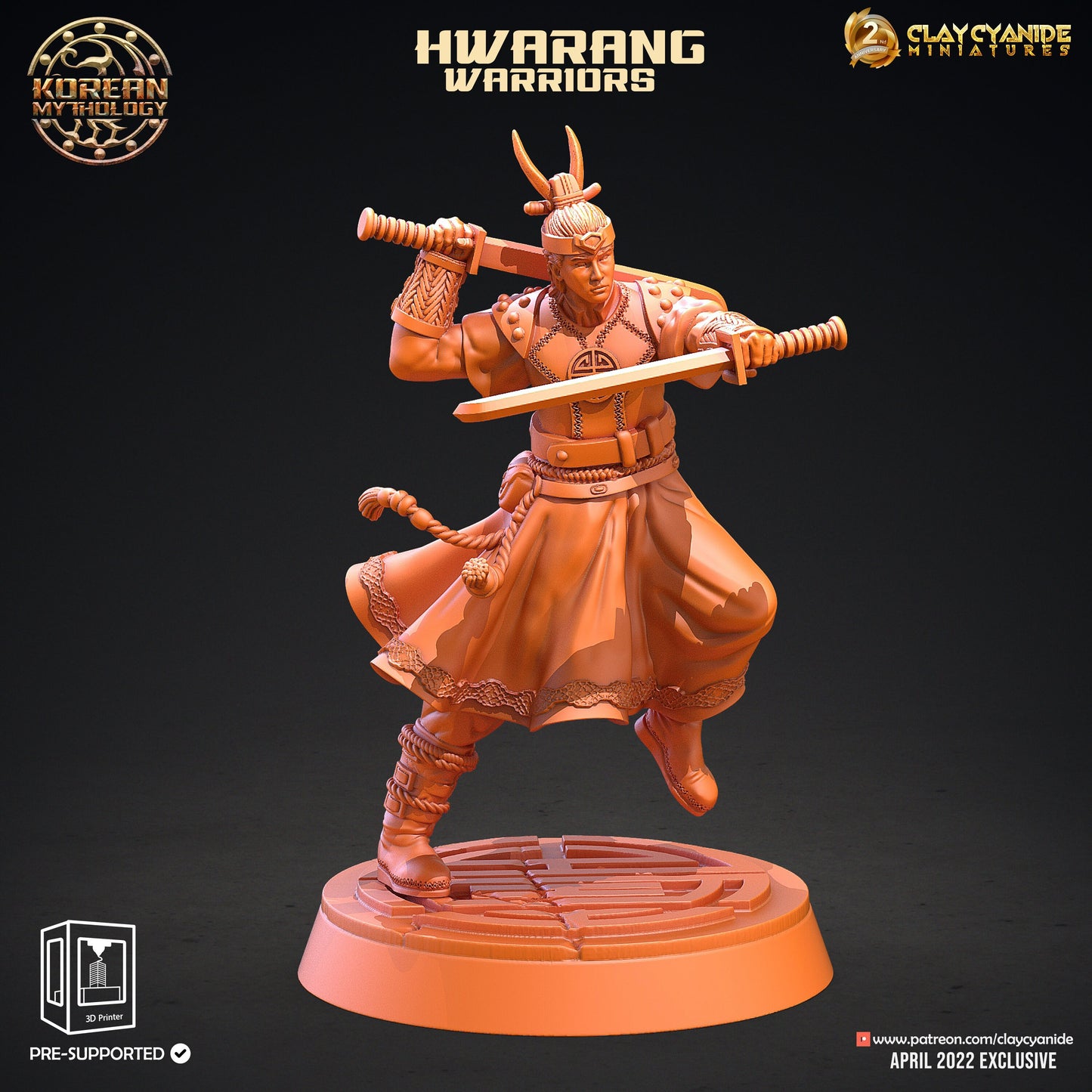 Hwarang Warriors - Clay Cyanide Printed Miniature | Dungeons & Dragons | Pathfinder | Tabletop