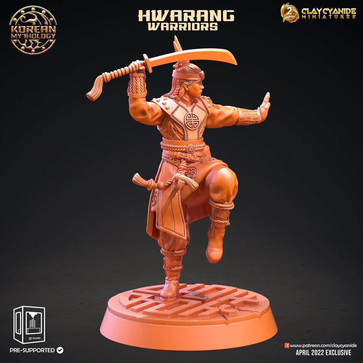 Hwarang Warriors - Clay Cyanide Printed Miniature | Dungeons & Dragons | Pathfinder | Tabletop