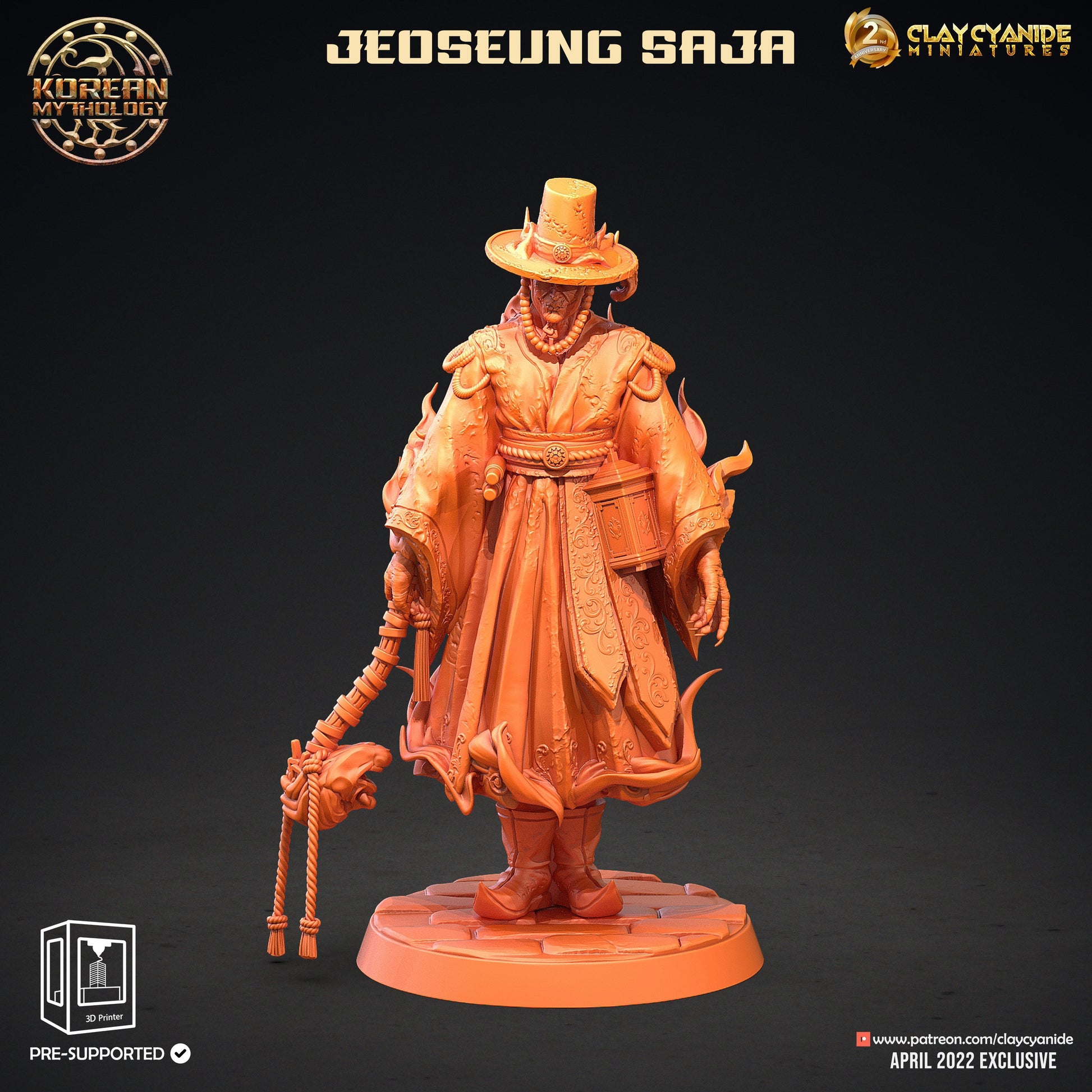 Jeoseung Saja - Clay Cyanide Printed Miniature | Dungeons & Dragons | Pathfinder | Tabletop