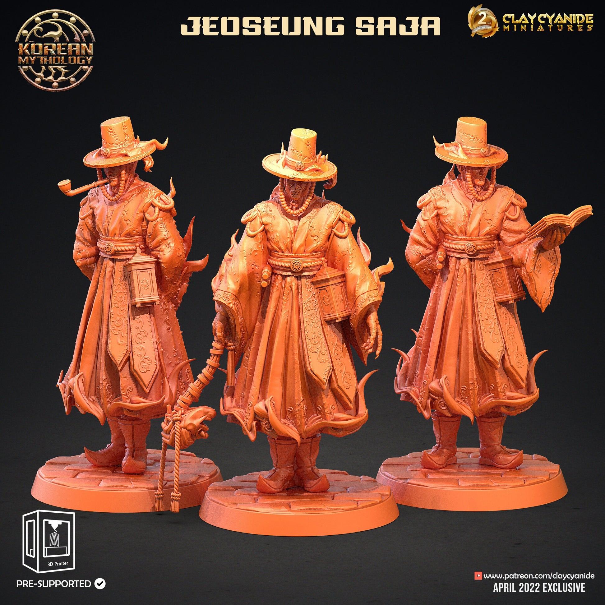 Jeoseung Saja - Clay Cyanide Printed Miniature | Dungeons & Dragons | Pathfinder | Tabletop