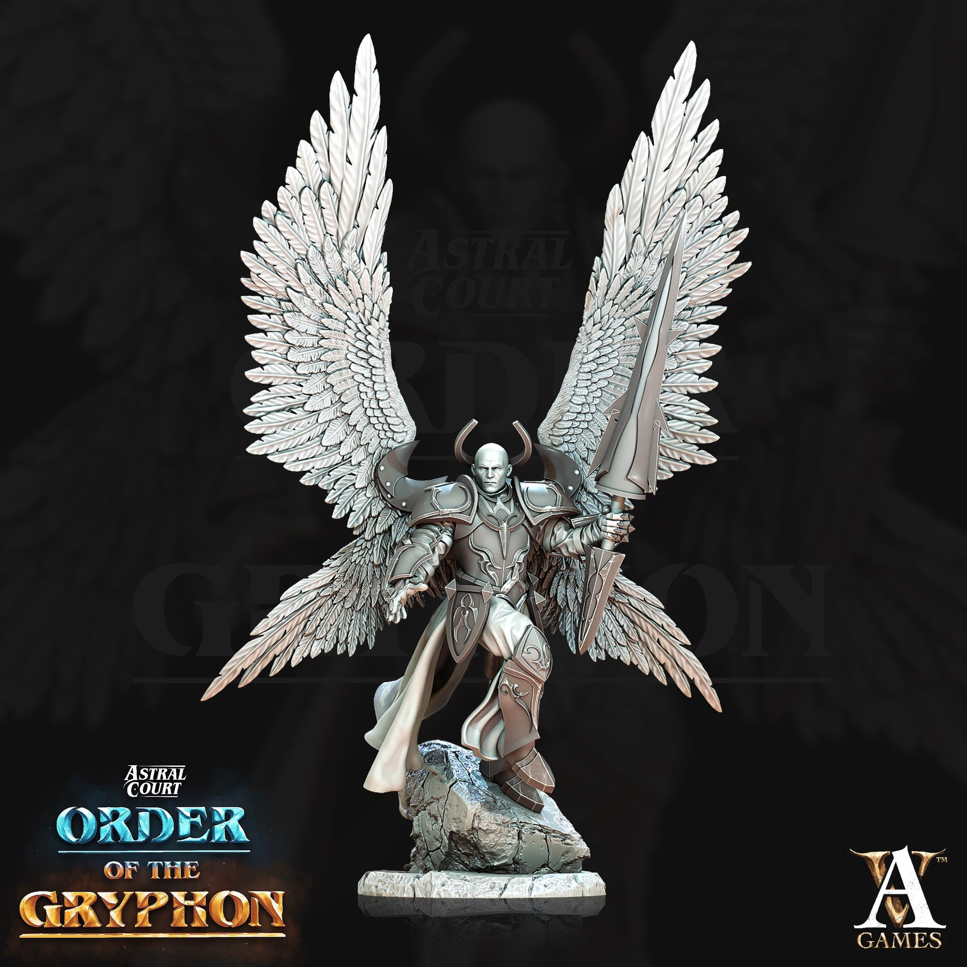 Justiciar Angel, Male - Archvillain Games Printed Miniature | Dungeons & Dragons | Pathfinder | Tabletop