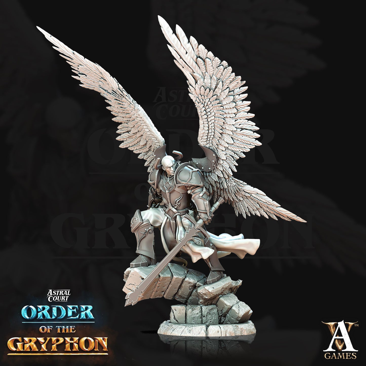 Justiciar Angel, Male - Archvillain Games Printed Miniature | Dungeons & Dragons | Pathfinder | Tabletop