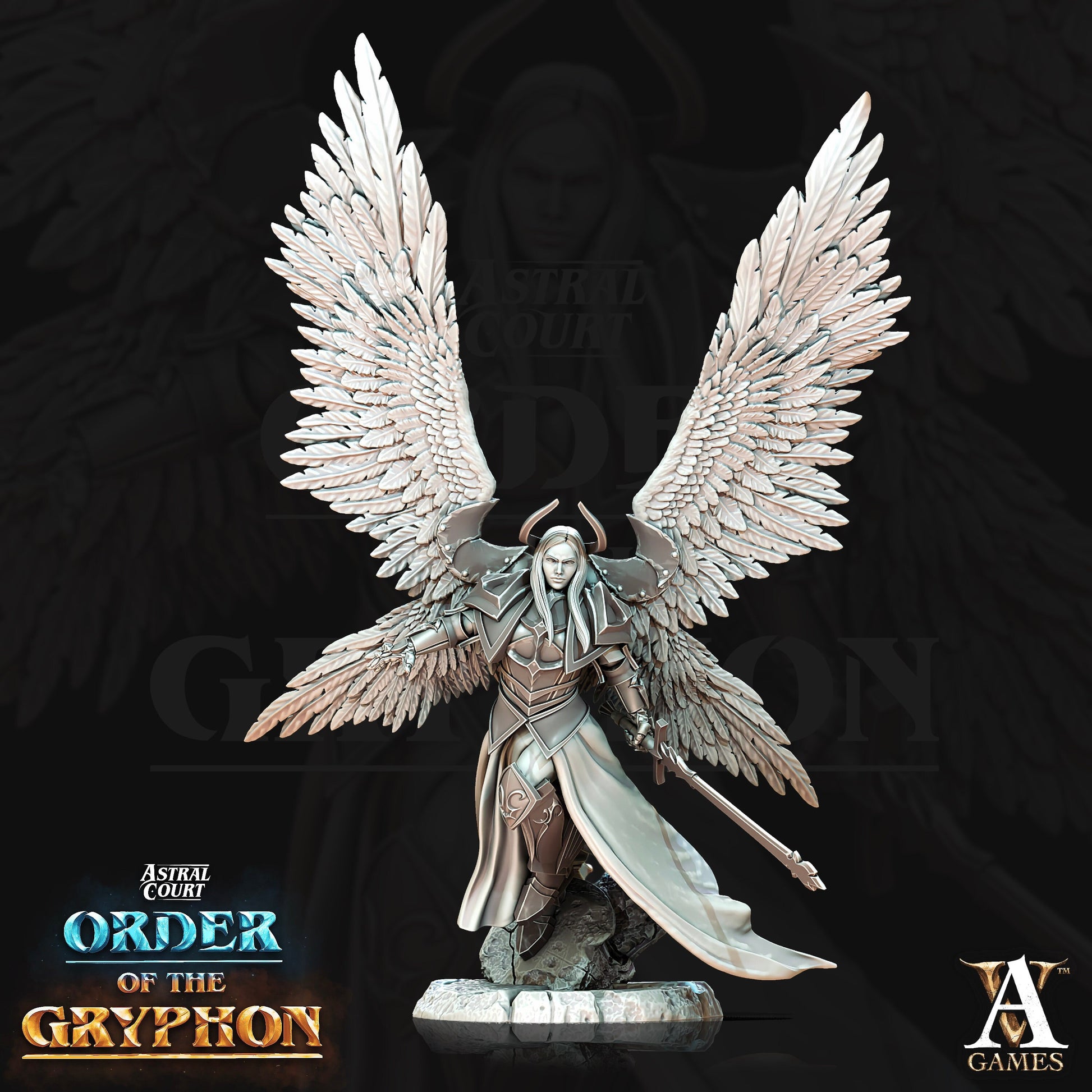 Justiciar Angel, Female - Archvillain Games Printed Miniature | Dungeons & Dragons | Pathfinder | Tabletop