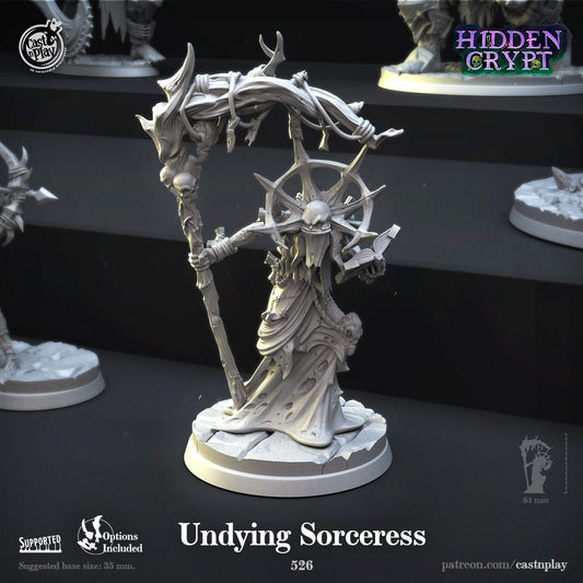 Undying Sorceress - Cast n Play Printed Miniature | Dungeons & Dragons | Pathfinder | Tabletop
