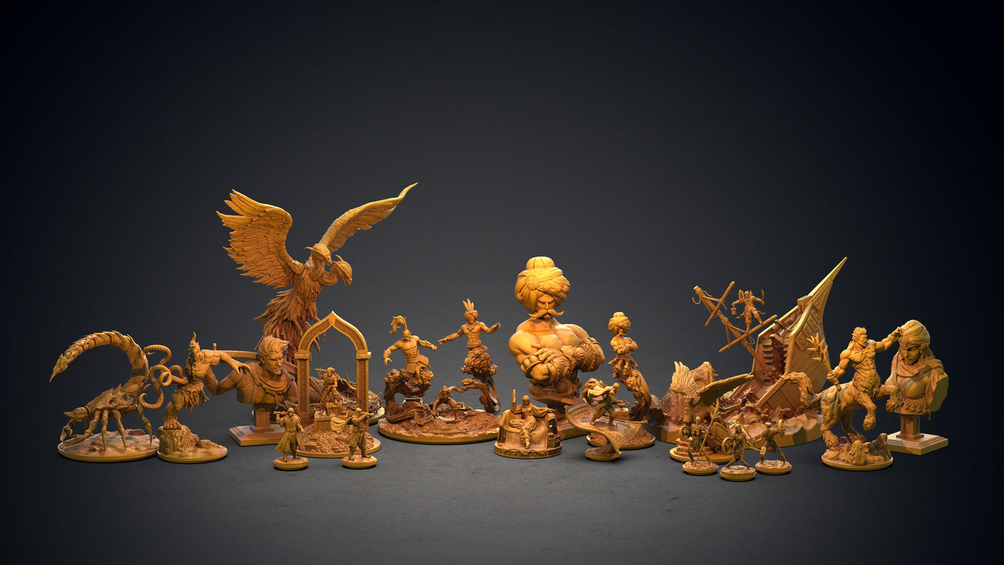 Djinn Bust - Clay Cyanide Printed Miniature | Dungeons & Dragons | Pathfinder | Tabletop