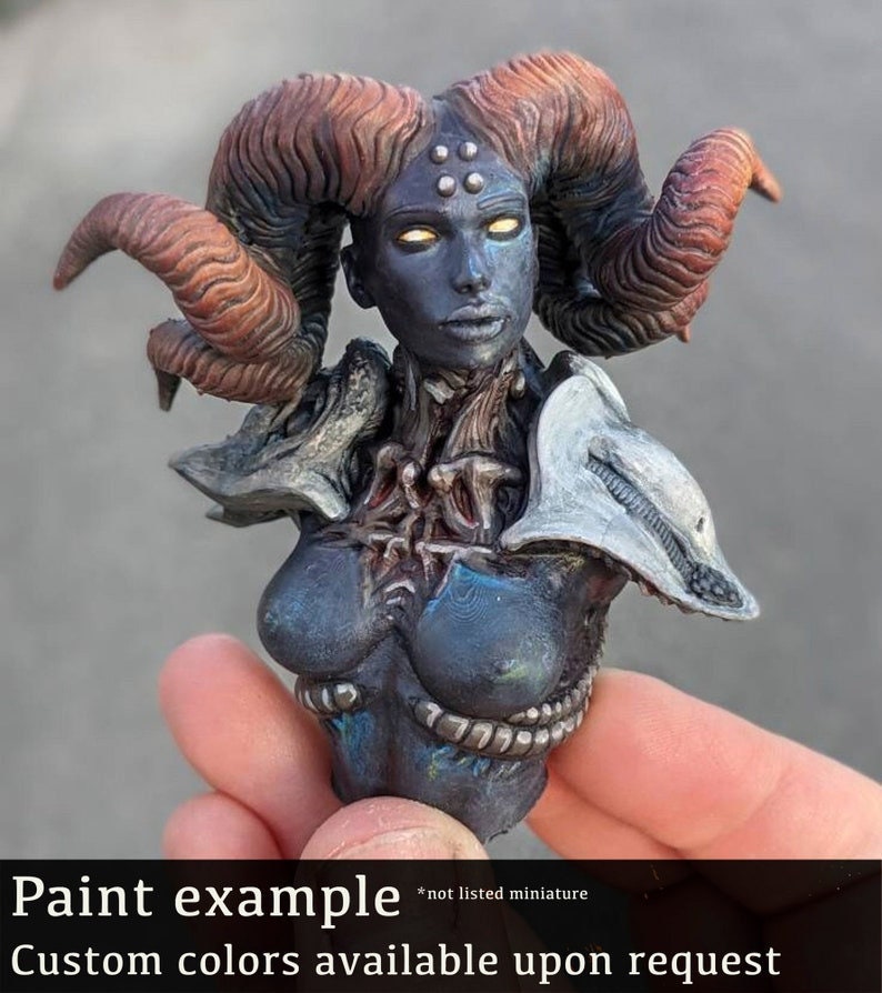 Djinn Bust - Clay Cyanide Printed Miniature | Dungeons & Dragons | Pathfinder | Tabletop