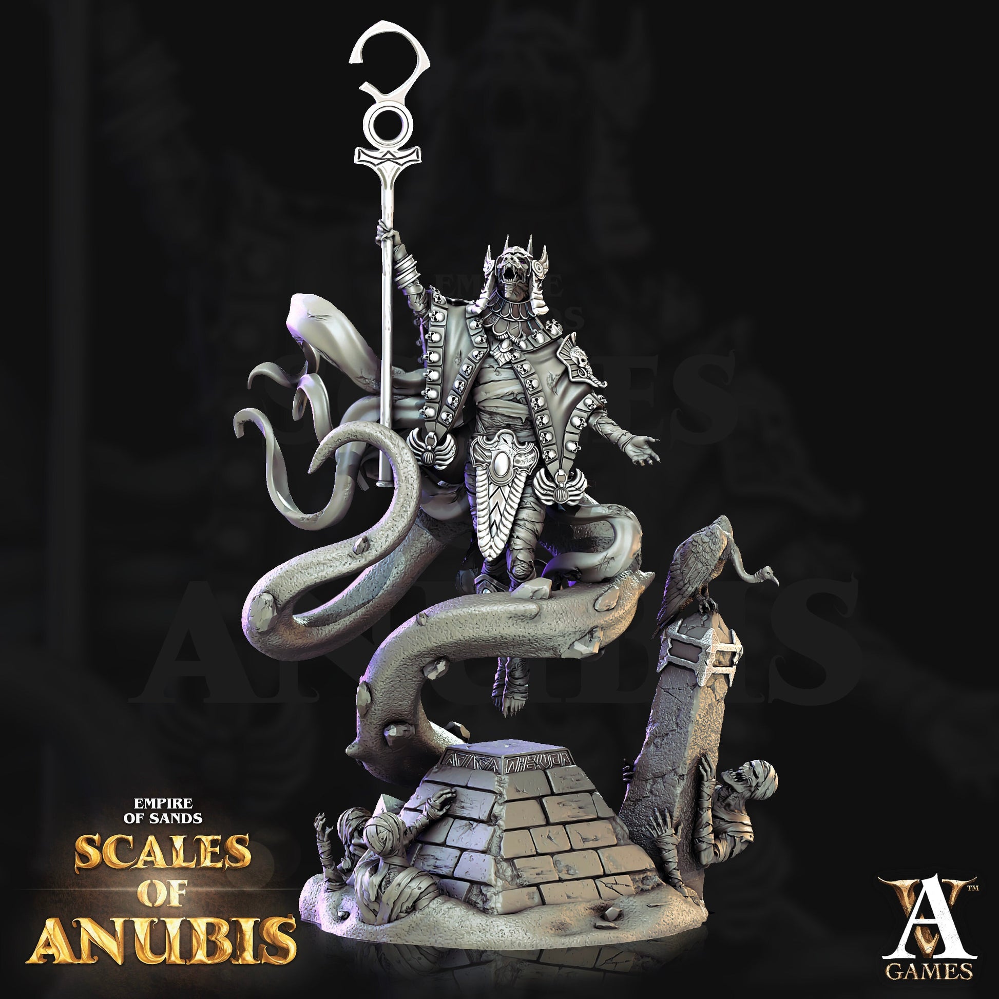 Anubian Priest - Archvillain Games Printed Miniature | Dungeons & Dragons | Pathfinder | Tabletop