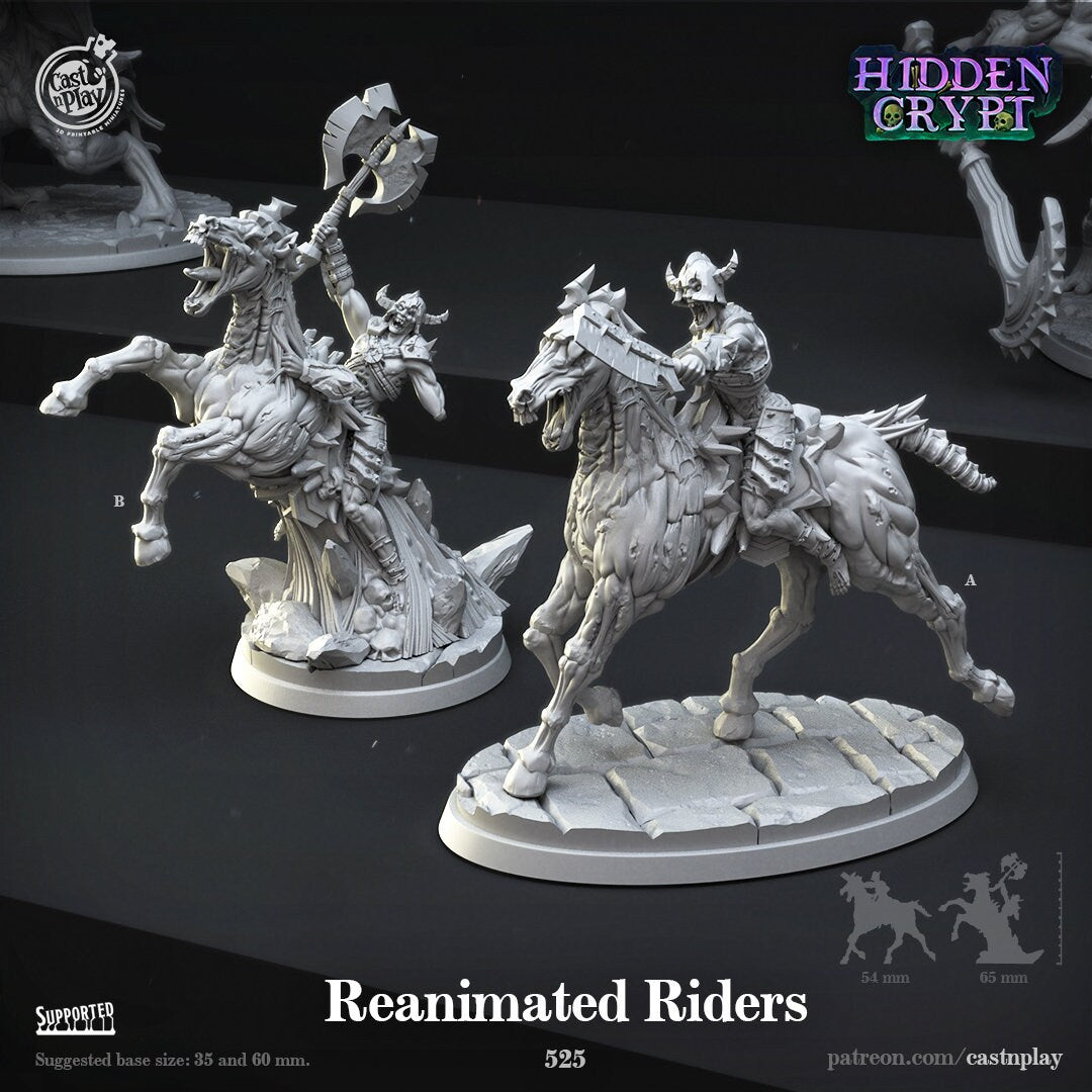 Reanimated Rider - Cast n Play Printed Miniature | Dungeons & Dragons | Pathfinder | Tabletop