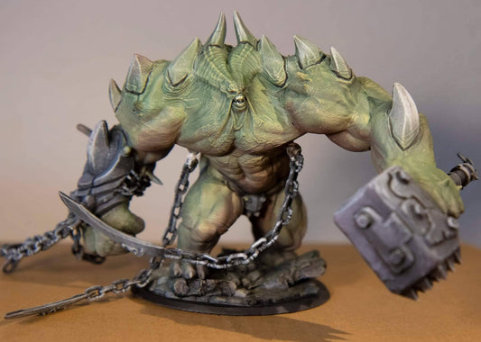 Zombie Behemoth with Hammer Painted Model - Lord of the Print Miniature | Dungeons & Dragons | Pathfinder | Tabletop