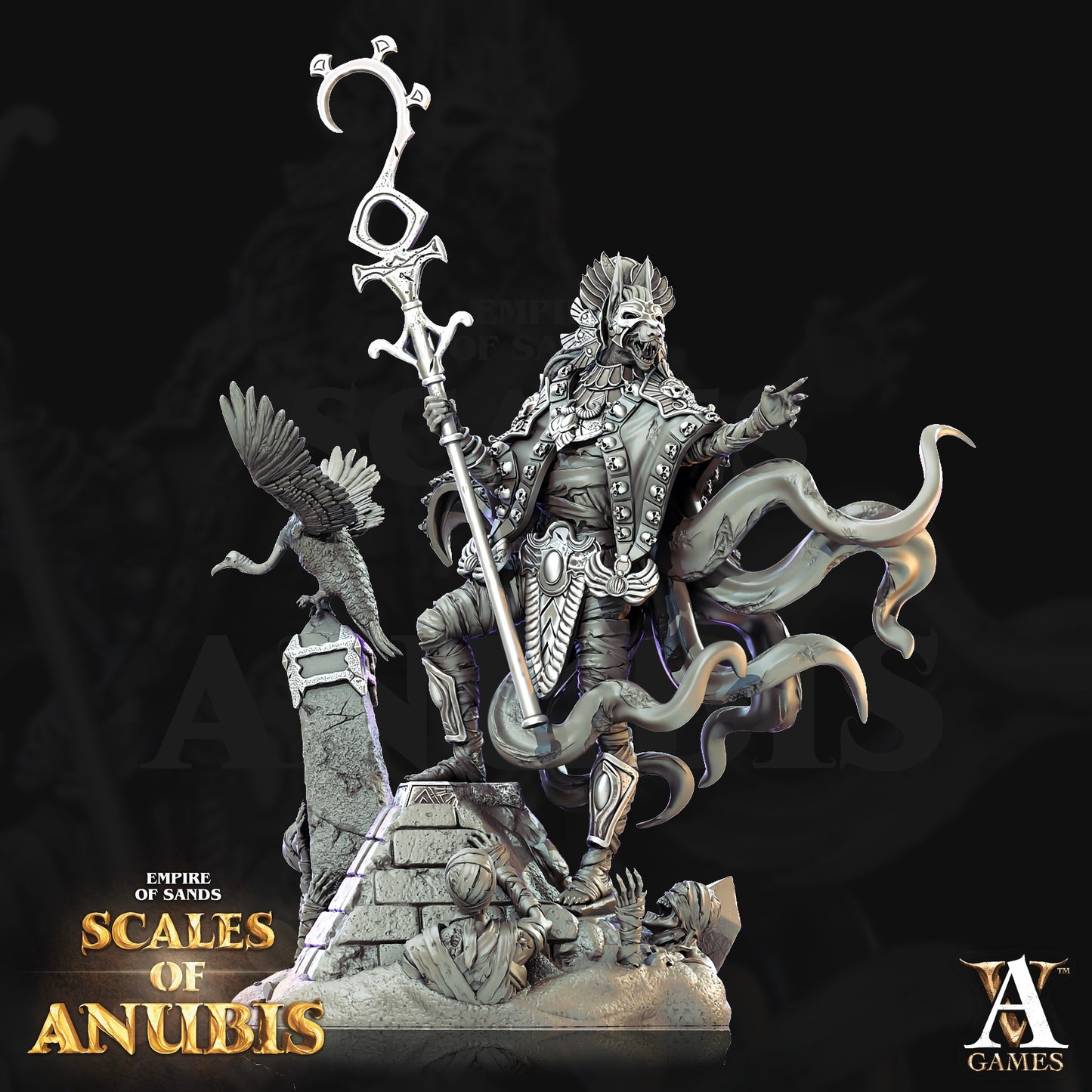 Anubian Priests Bundle - Archvillain Games Printed Miniature | Dungeons & Dragons | Pathfinder | Tabletop