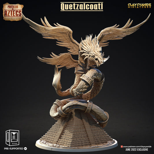 Quetzalcoatl- Clay Cyanide Printed Miniature | Dungeons & Dragons | Pathfinder | Tabletop