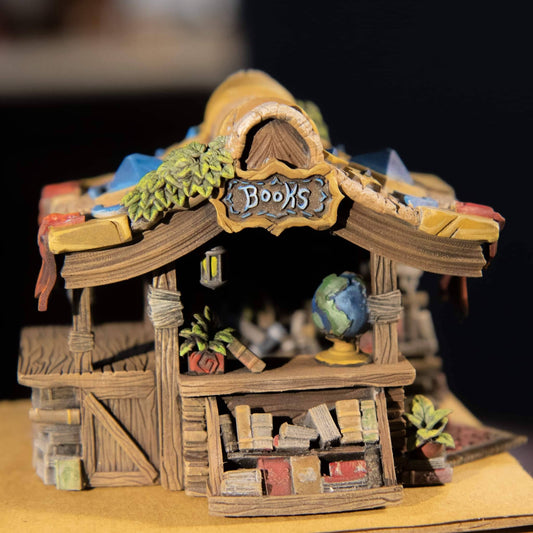Town Bookshop Painted Model - Cast n Play Printed Miniature | Dungeons & Dragons | Pathfinder | Tabletop
