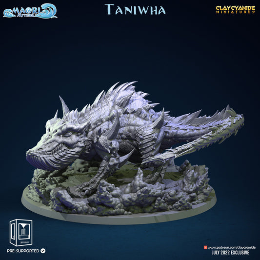 Taniwha - Clay Cyanide Printed Miniature | Dungeons & Dragons | Pathfinder | Tabletop