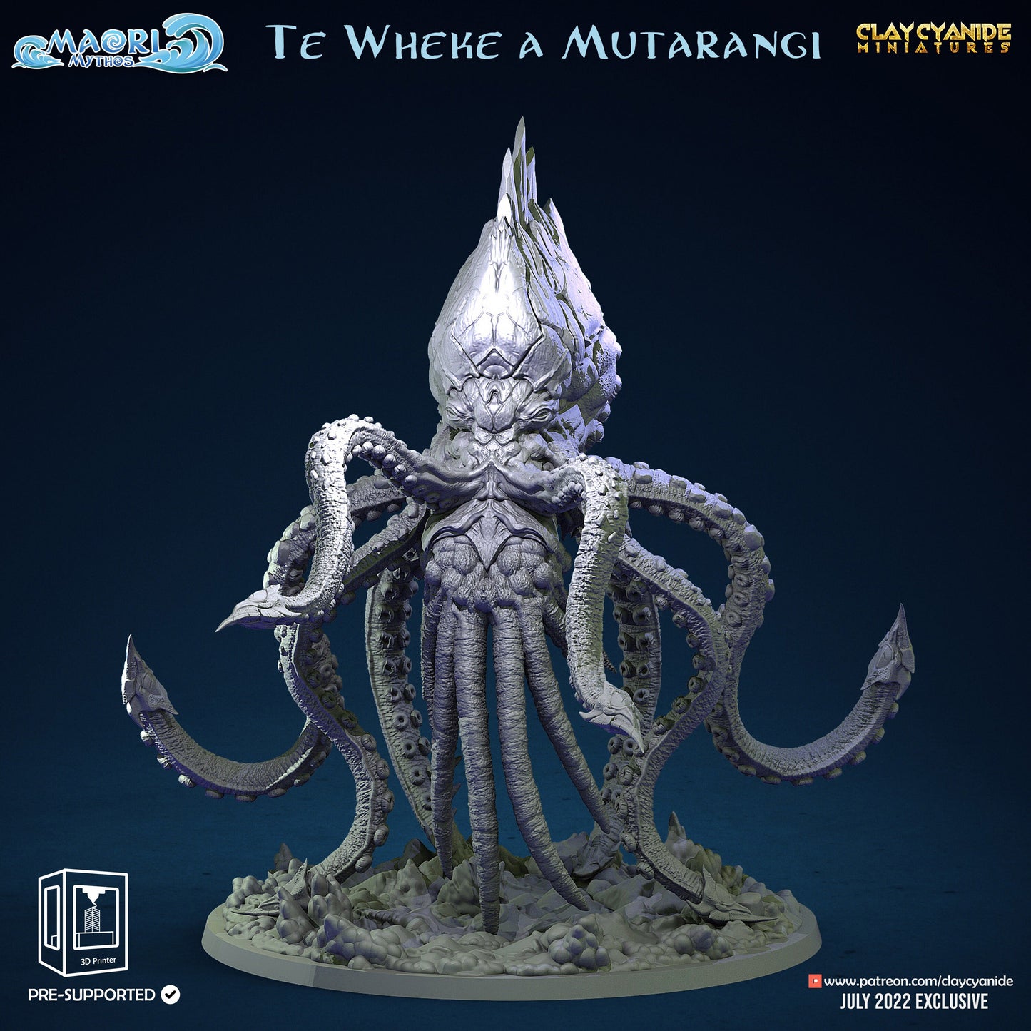 Te Wheke a Mutarangi - Clay Cyanide Printed Miniature | Dungeons & Dragons | Pathfinder | Tabletop