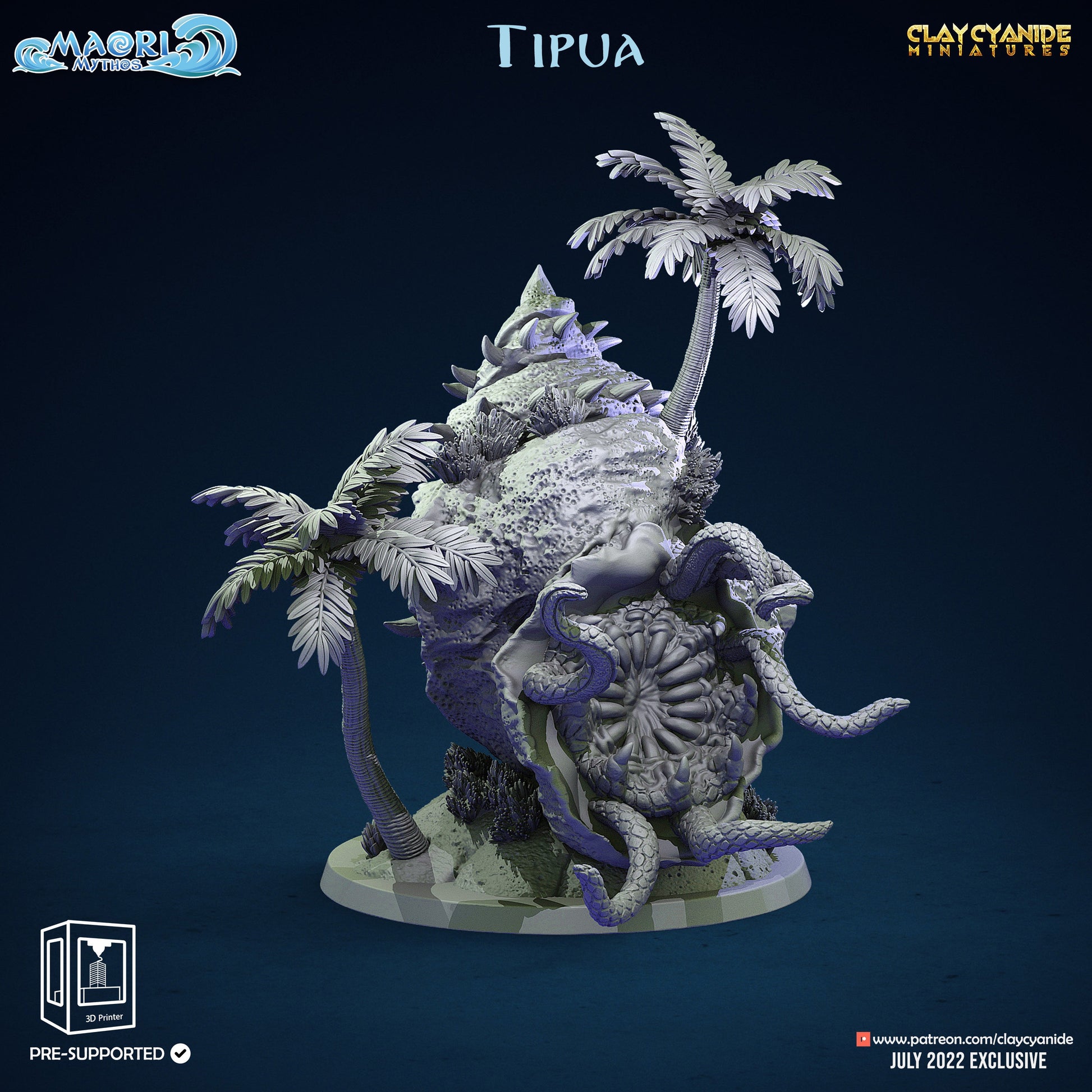 Tipua - Clay Cyanide Printed Miniature | Dungeons & Dragons | Pathfinder | Tabletop