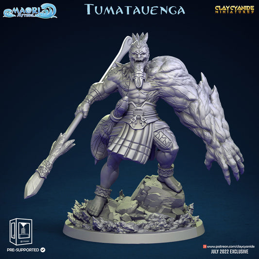 Tumatauenga - Clay Cyanide Printed Miniature | Dungeons & Dragons | Pathfinder | Tabletop