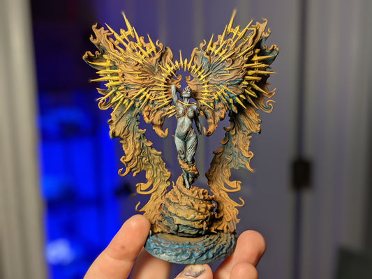 Angel, Solar Eclipsed Celestial painted model - Mini Monster Mayhem Printed Miniature | Dungeons & Dragons | Pathfinder | Tabletop