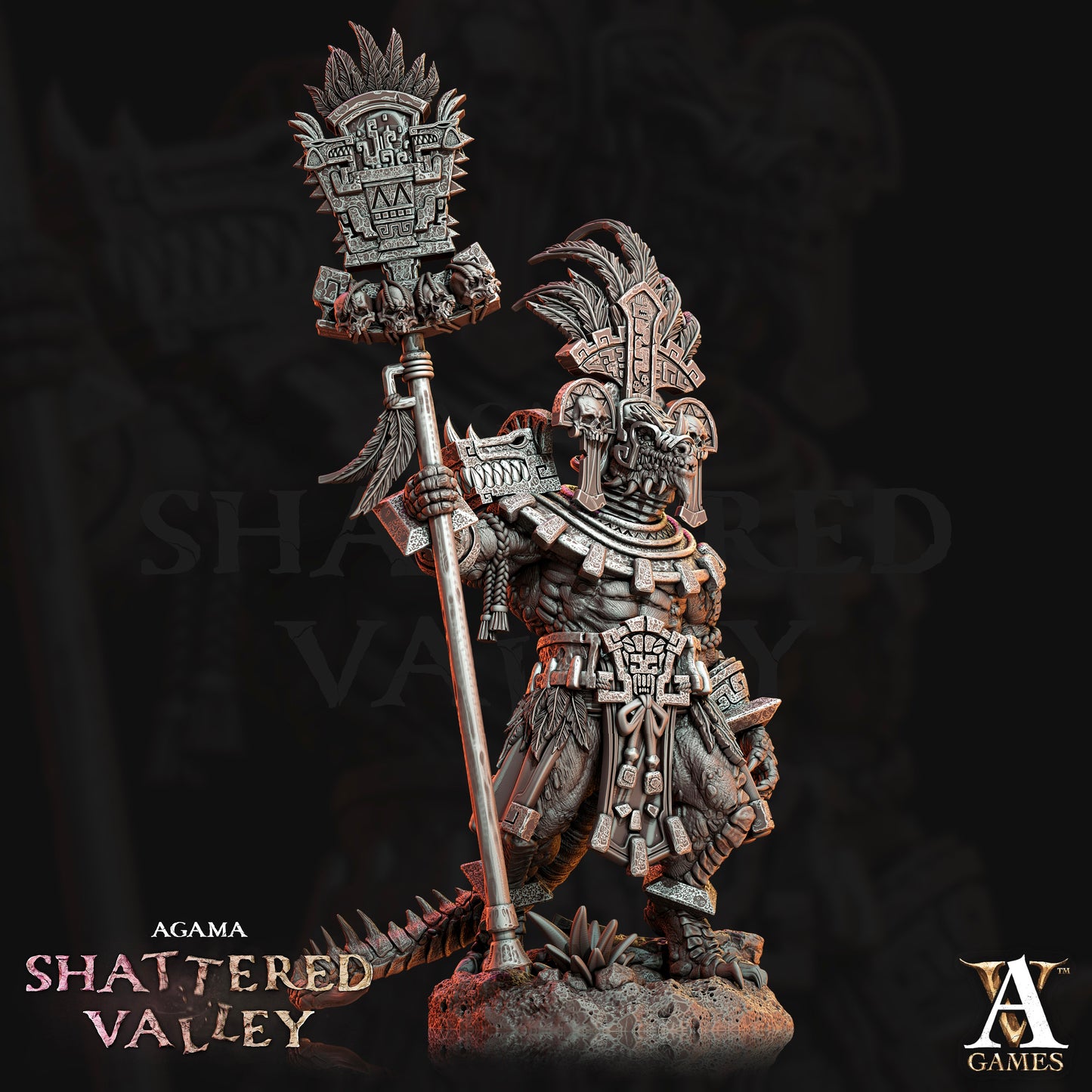 Agama Aztikal Painted Model - Archvillain Games Printed Miniature | Dungeons & Dragons | Pathfinder | Tabletop