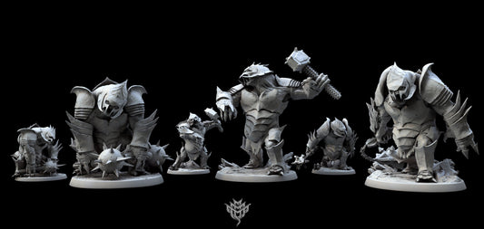 Armored Troll - Mini Monster Mayhem Printed Miniature | Dungeons & Dragons | Pathfinder | Tabletop