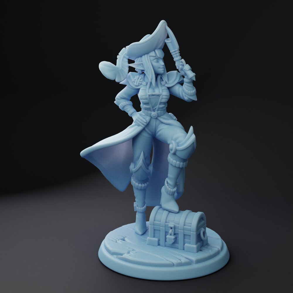 Starlina, Space Pirate Elf - Twin Goddess Minis | Dungeons & Dragons | Pathfinder | Tabletop