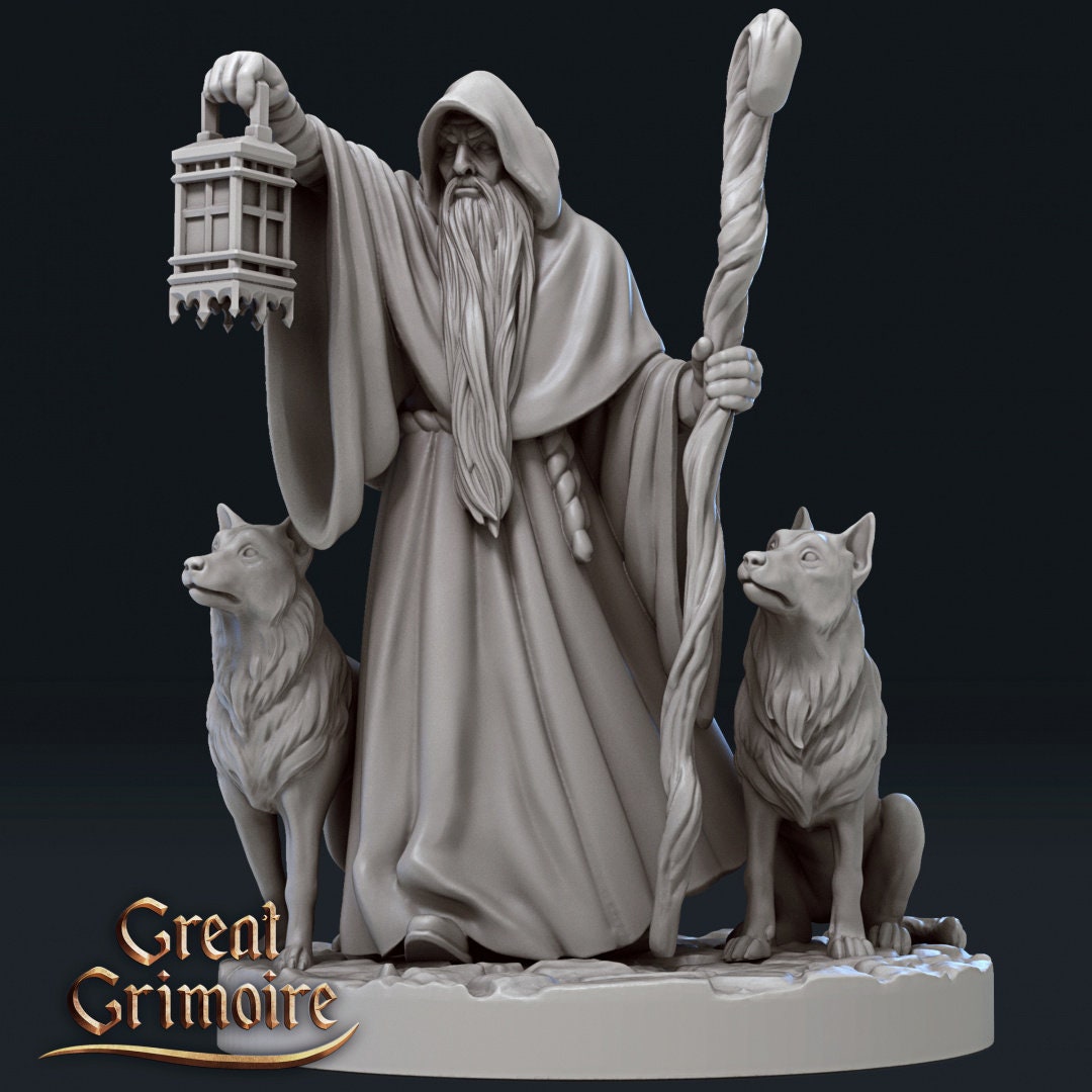 The Hermit Painted Model - Great Grimoire Printed Miniature | Dungeons & Dragons | Pathfinder | Tabletop