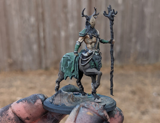 Adethon, Centaur Shaman Painted Model - Great Grimoire Printed Miniature | Dungeons & Dragons | Pathfinder | Tabletop