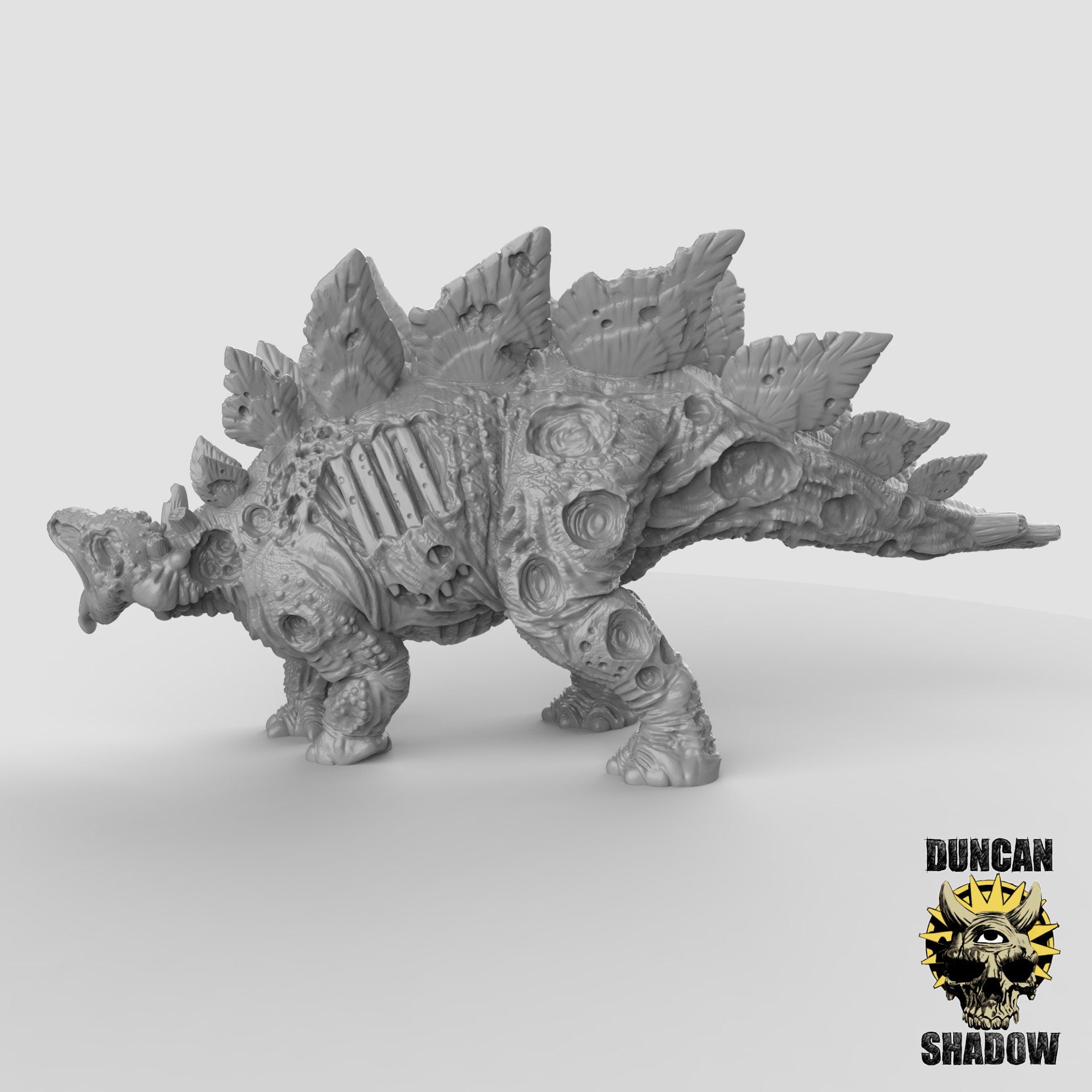 Undead Stegosaurus Painted Model - Duncan Shadow Printed Miniature | Dungeons & Dragons | Pathfinder | Tabletop