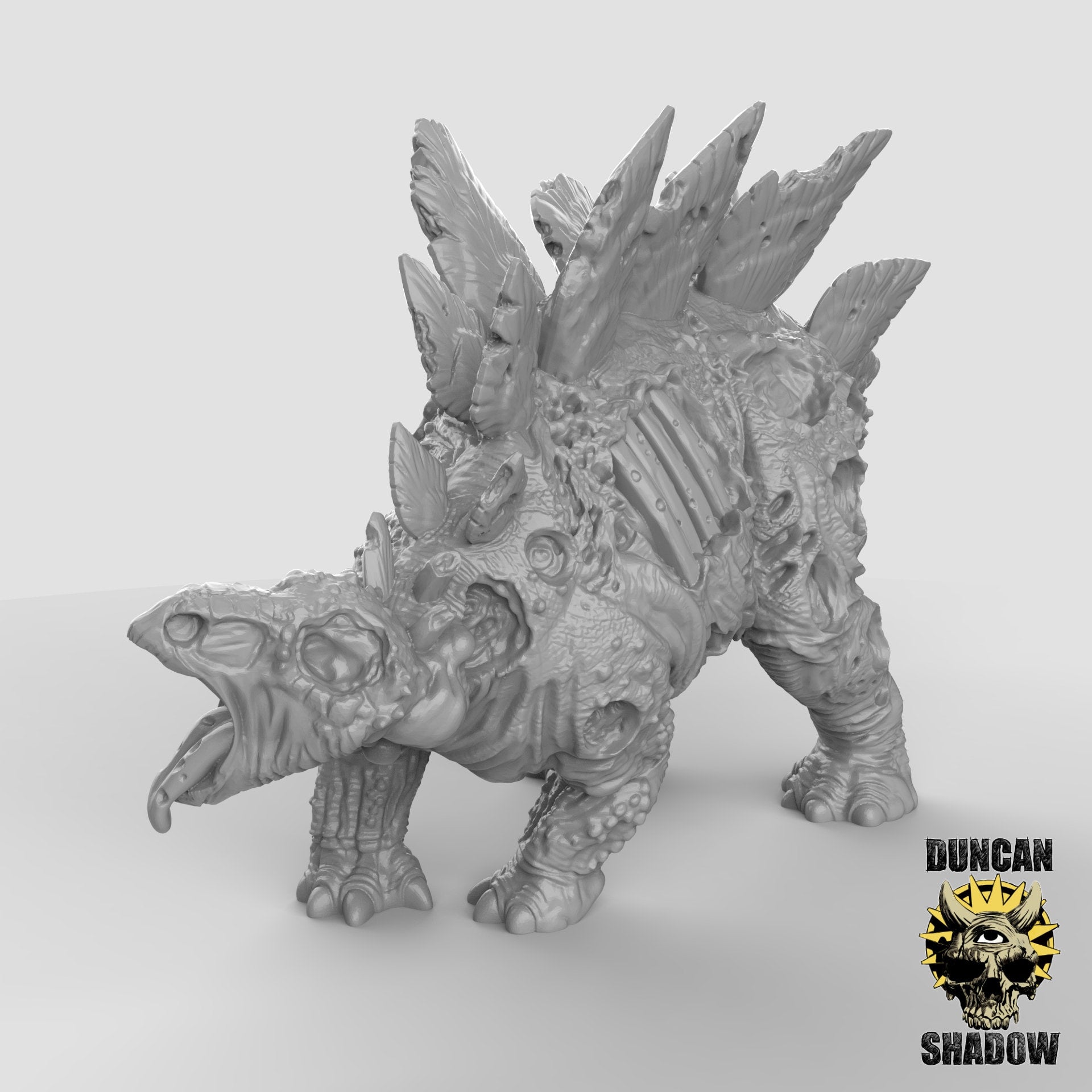 Undead Stegosaurus Painted Model - Duncan Shadow Printed Miniature | Dungeons & Dragons | Pathfinder | Tabletop