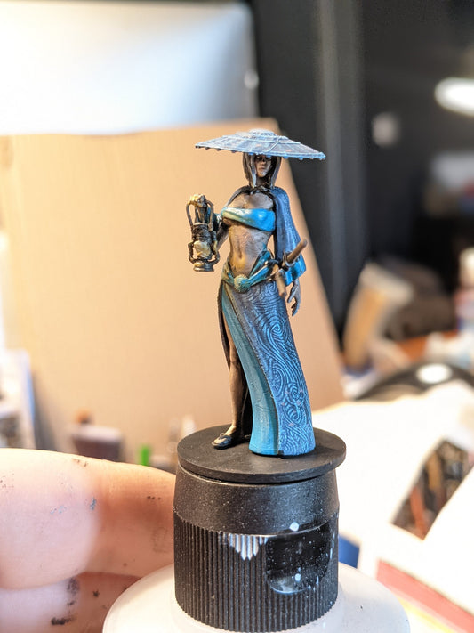 Samurai Explorer Painted Model - Lord of the Print Miniature | Dungeons & Dragons | Pathfinder | Tabletop
