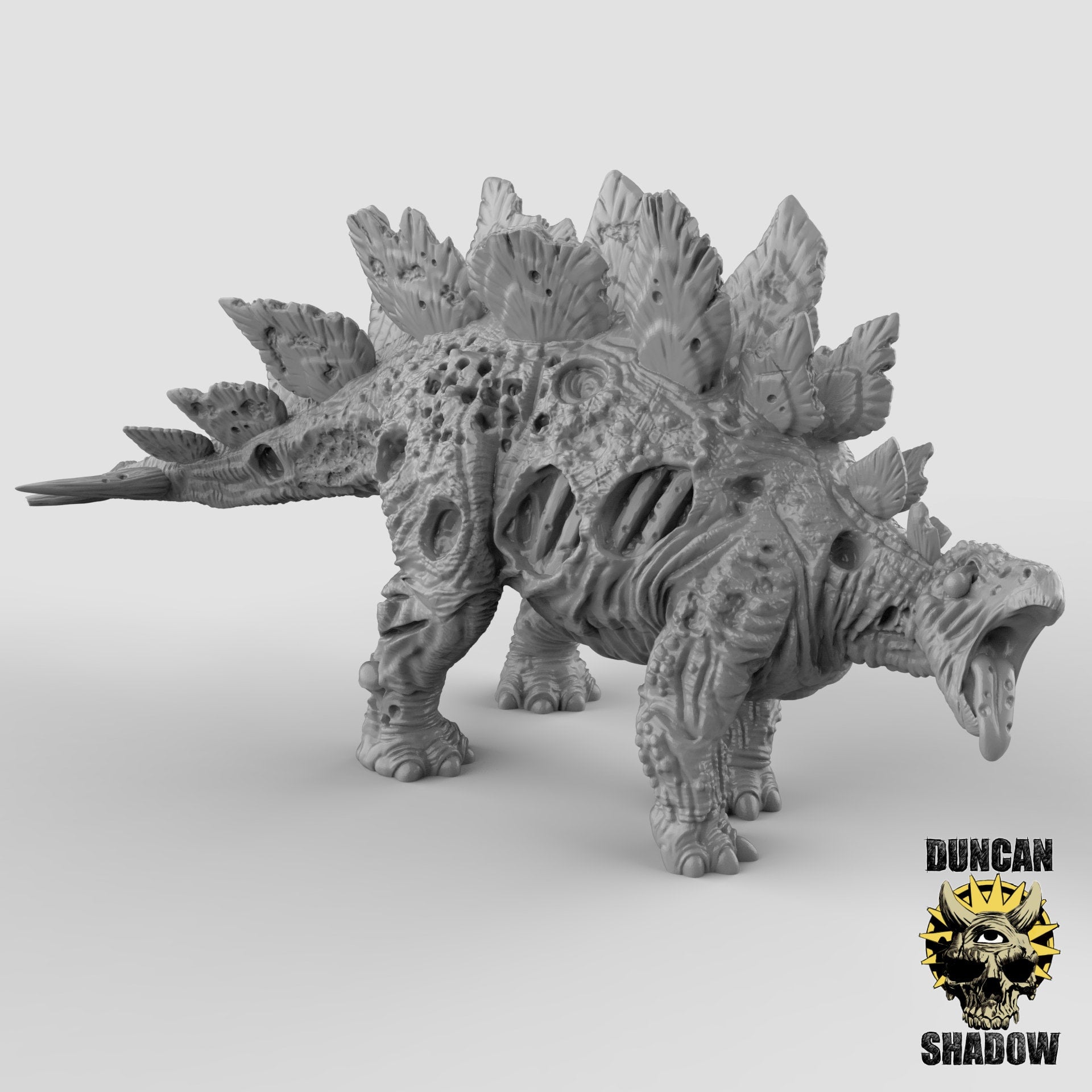 Undead Stegosaurus Painted Model - Duncan Shadow Printed Miniature | Dungeons & Dragons | Pathfinder | Tabletop