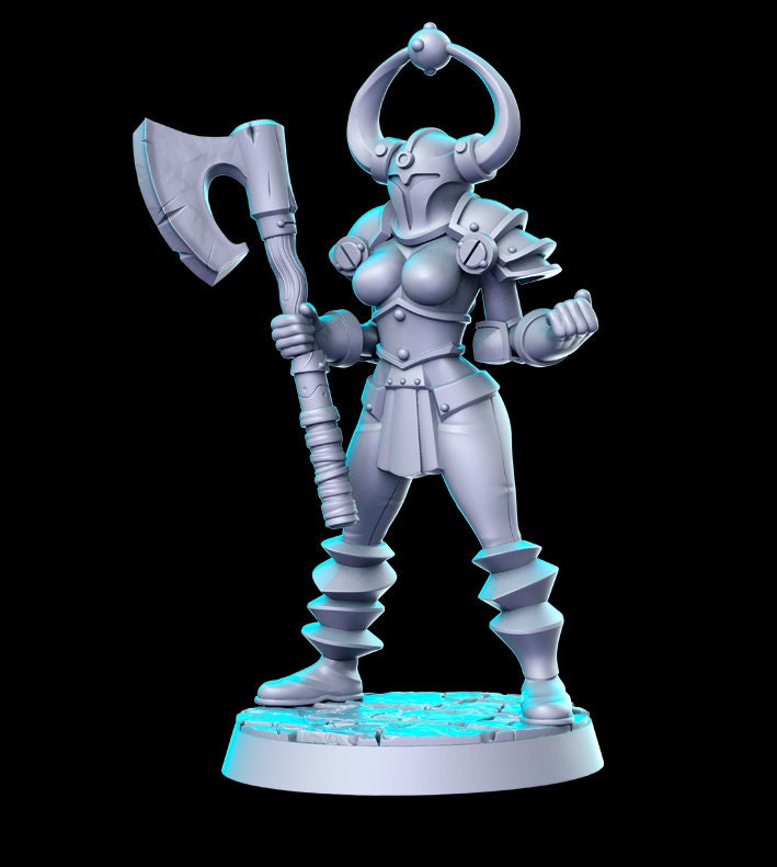 Chaos 4, Female Barbarian - RN Estudio Printed Miniature | Dungeons & Dragons | Pathfinder | Tabletop