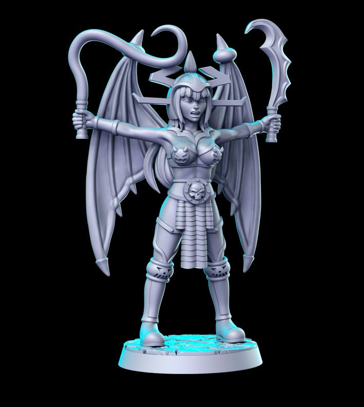 Female Gargoyle Warrior - RN Estudio Printed Miniature | Dungeons & Dragons | Pathfinder | Tabletop