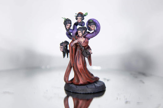 Yamata, Snake Bard Painted Model - Great Grimoire Printed Miniature | Dungeons & Dragons | Pathfinder | Tabletop