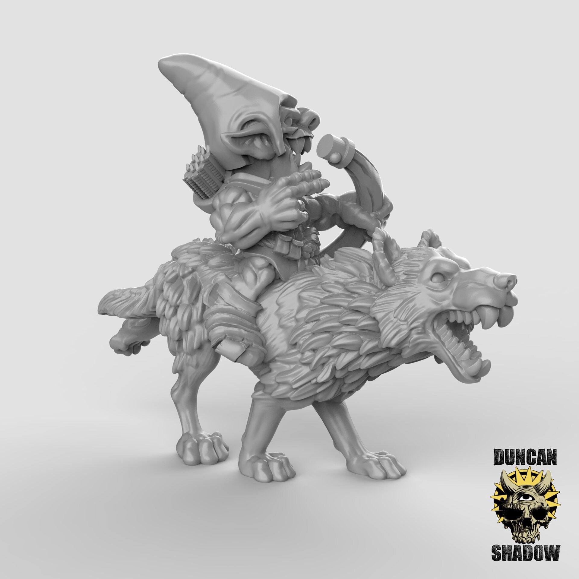 Goblin Wolf Rider Archers - 3 Duncan Shadow Printed Miniatures | Dungeons & Dragons | Pathfinder | Tabletop