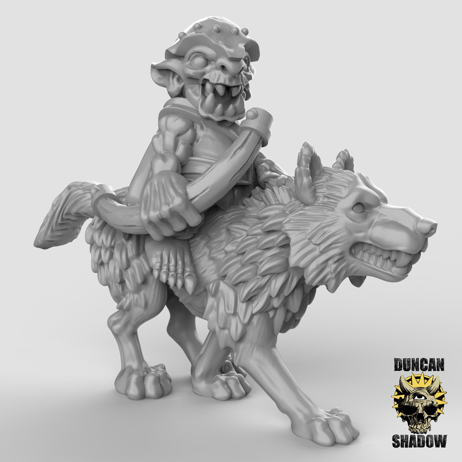 Goblin Wolf Rider Archers - 3 Duncan Shadow Printed Miniatures | Dungeons & Dragons | Pathfinder | Tabletop