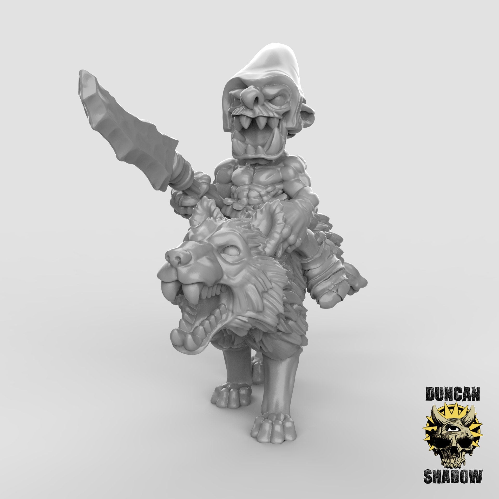 Goblin Wolf Riders - 3 Duncan Shadow Printed Miniatures | Dungeons & Dragons | Pathfinder | Tabletop