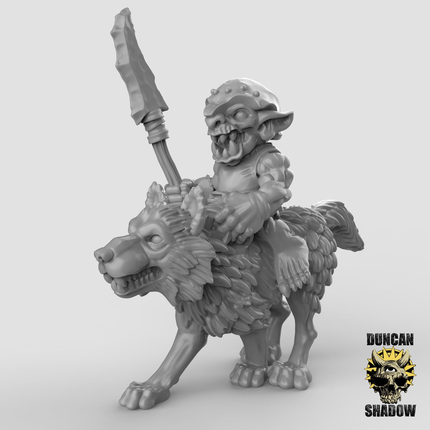 Goblin Wolf Riders - 3 Duncan Shadow Printed Miniatures | Dungeons & Dragons | Pathfinder | Tabletop