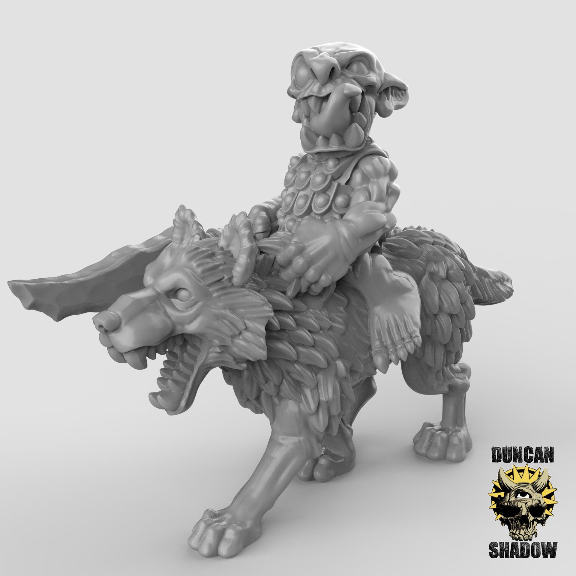 Goblin Wolf Riders - 3 Duncan Shadow Printed Miniatures | Dungeons & Dragons | Pathfinder | Tabletop