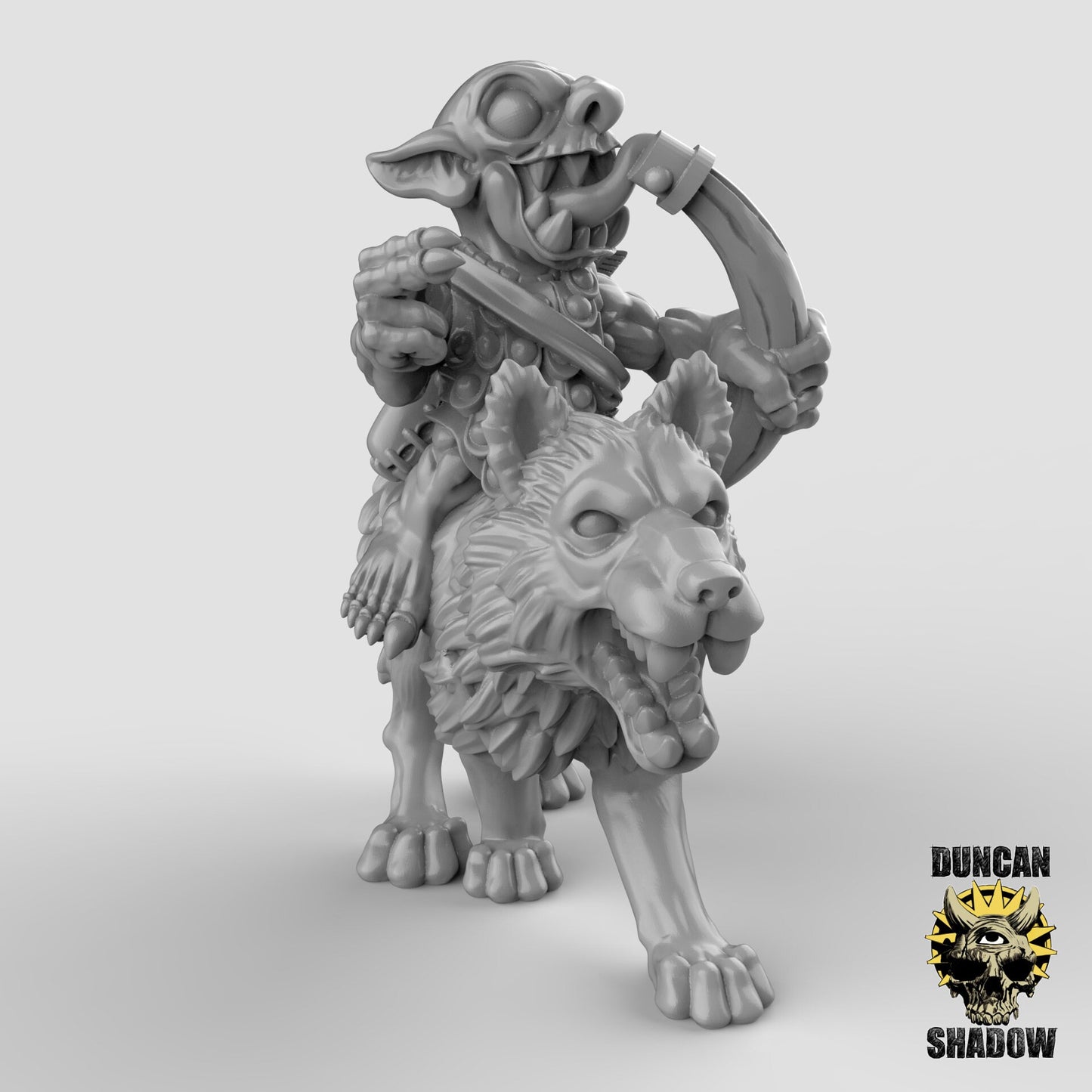 Goblin Wolf Rider Archers - 3 Duncan Shadow Printed Miniatures | Dungeons & Dragons | Pathfinder | Tabletop