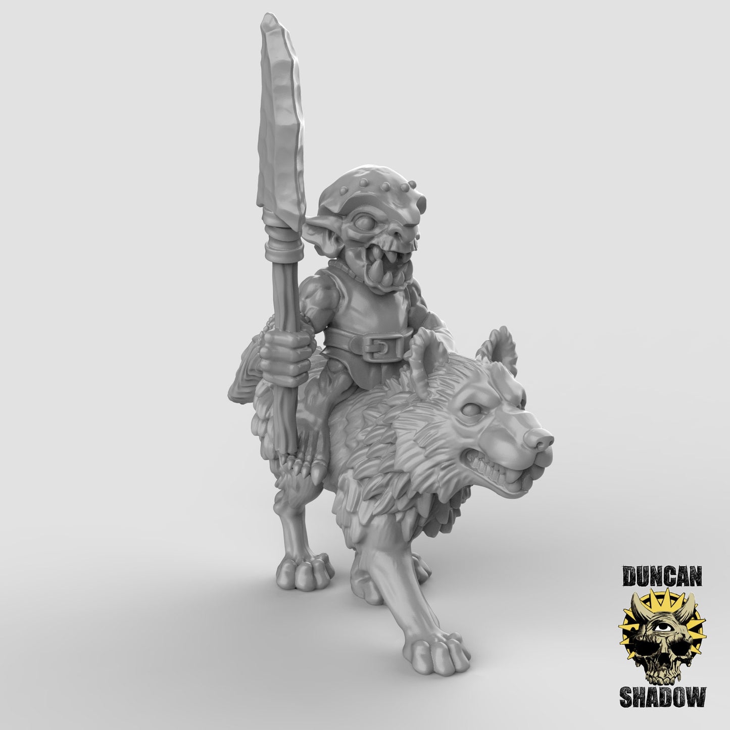 Goblin Wolf Riders - 3 Duncan Shadow Printed Miniatures | Dungeons & Dragons | Pathfinder | Tabletop