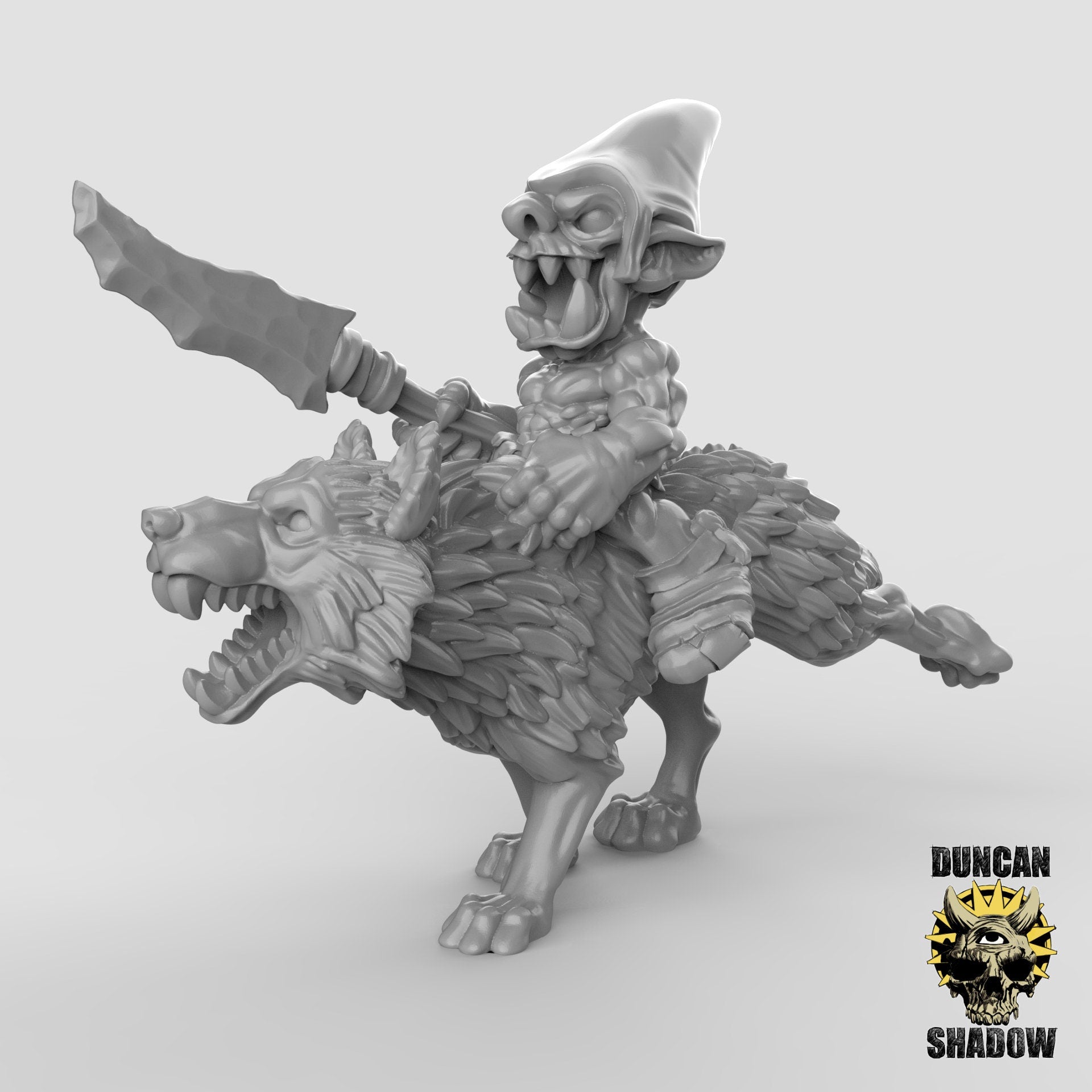 Goblin Wolf Riders - 3 Duncan Shadow Printed Miniatures | Dungeons & Dragons | Pathfinder | Tabletop